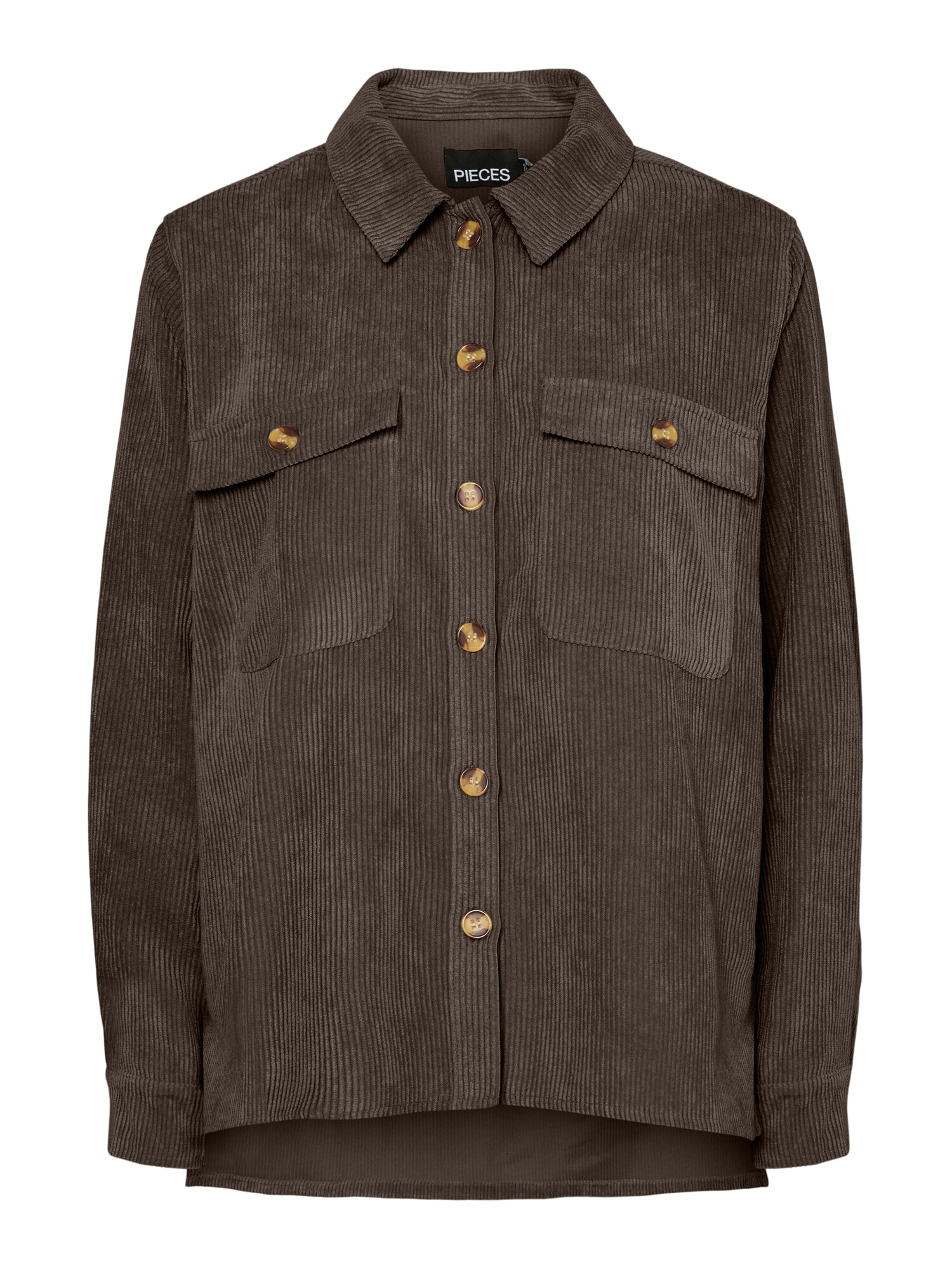 PIECES Bluză PCEFFI  maro închis