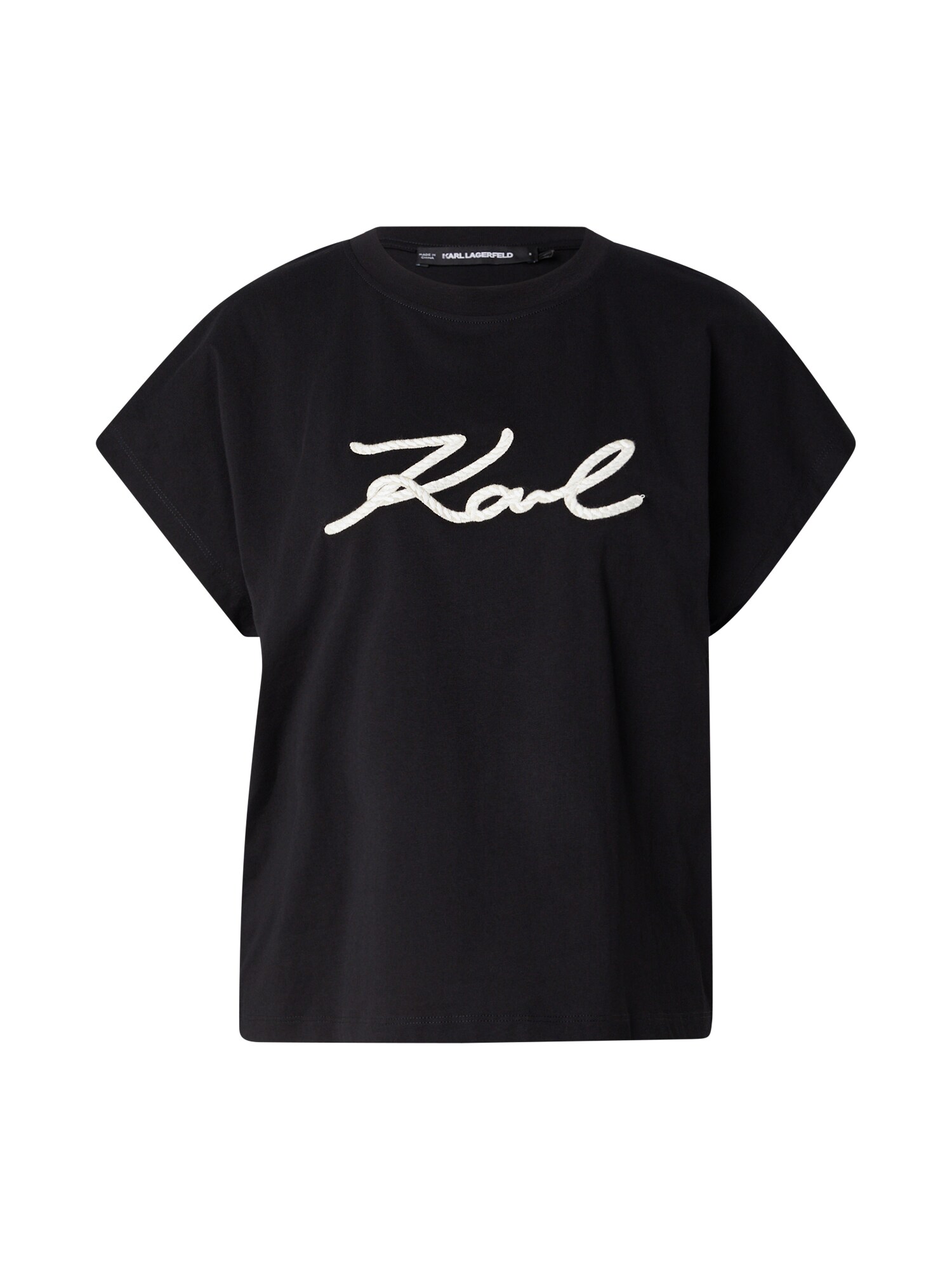 Karl Lagerfeld Tricou  negru / alb