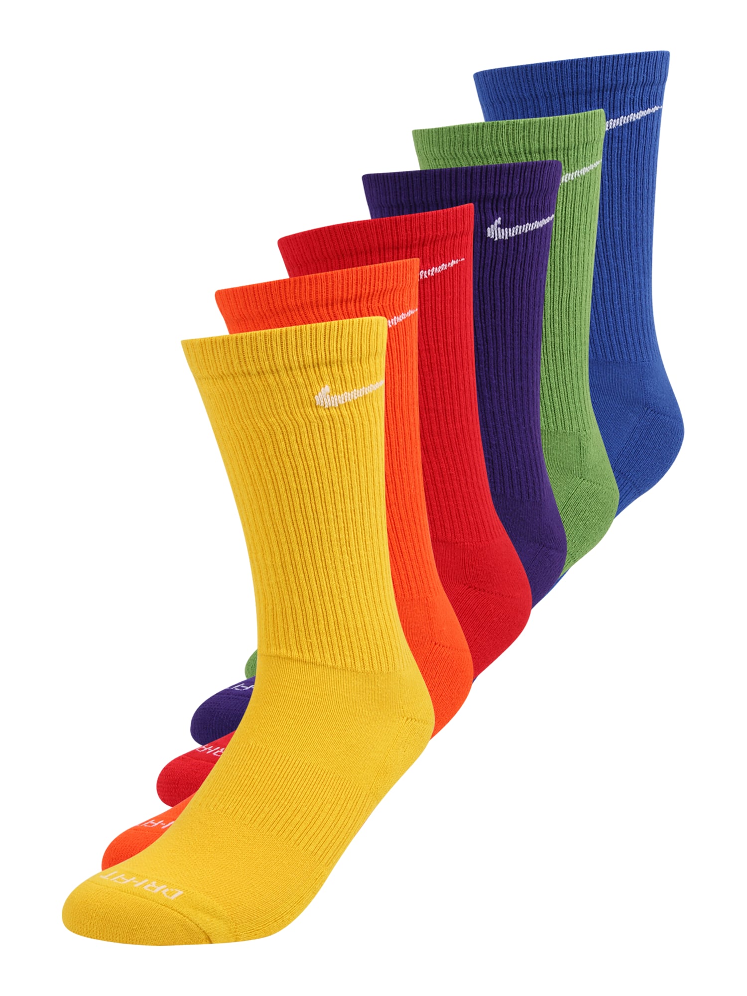 NIKE Športové ponožky  modrá / žltá / zelená / tmavofialová / oranžová / jasne červená