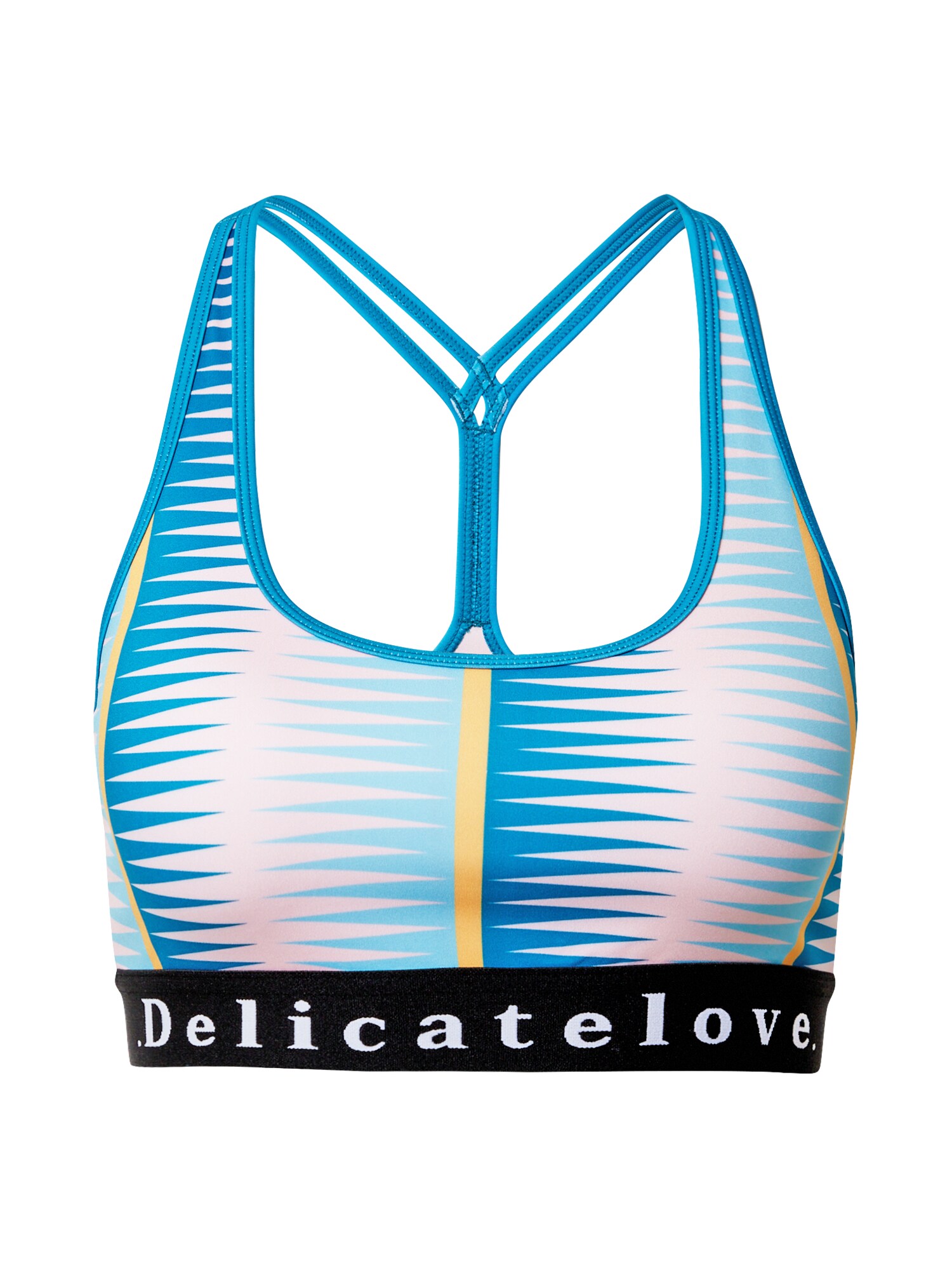 DELICATELOVE Sportinė liemenėlė 'Shiva Ikat' dangaus žydra / balkšva