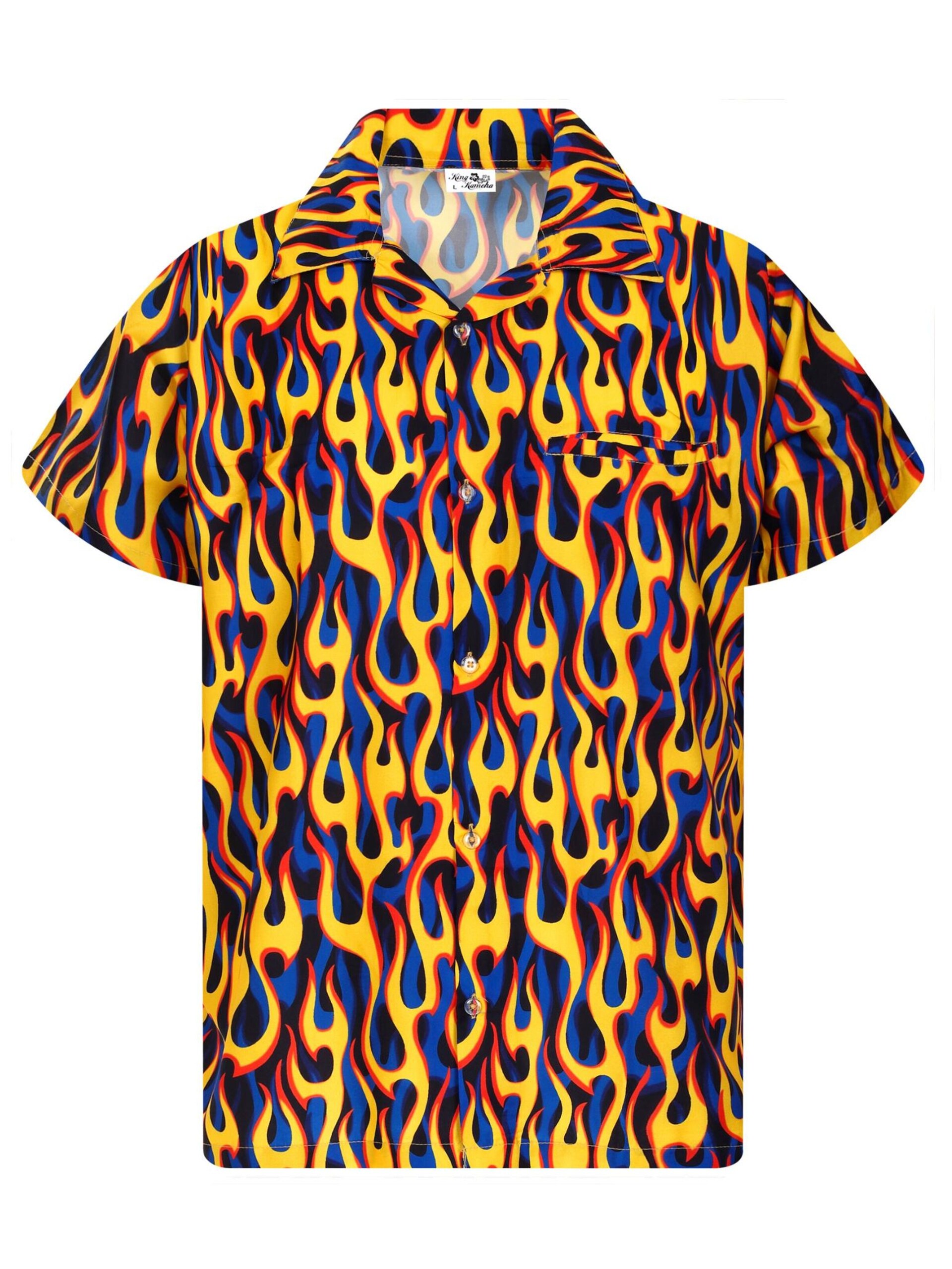 King Kameha T-shirt 'Flames Allover' herr