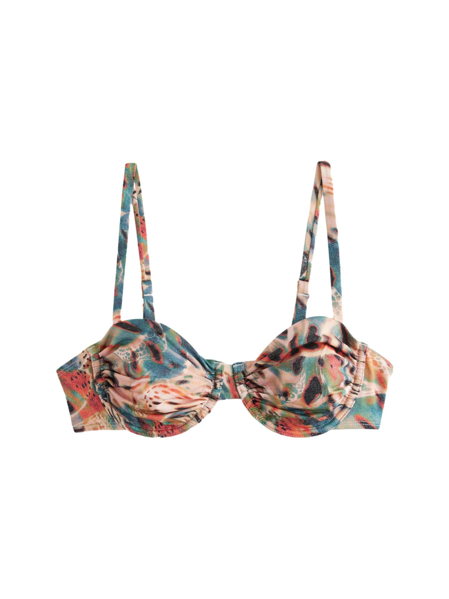 Next Sutien costum de baie  albastru deschis / portocaliu / roz pastel / negru