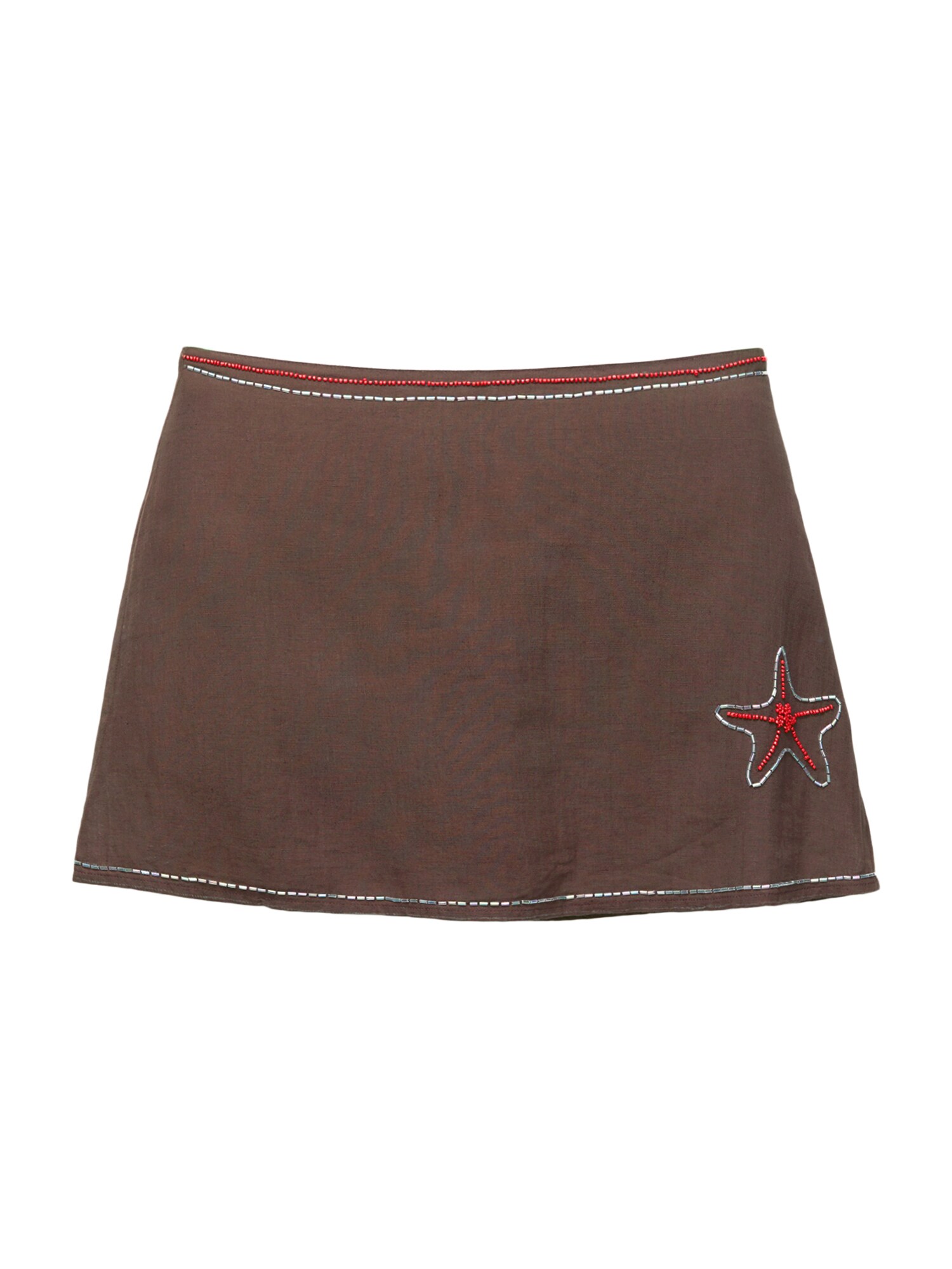 Pull&Bear Fustă  maro închis / roşu închis / argintiu
