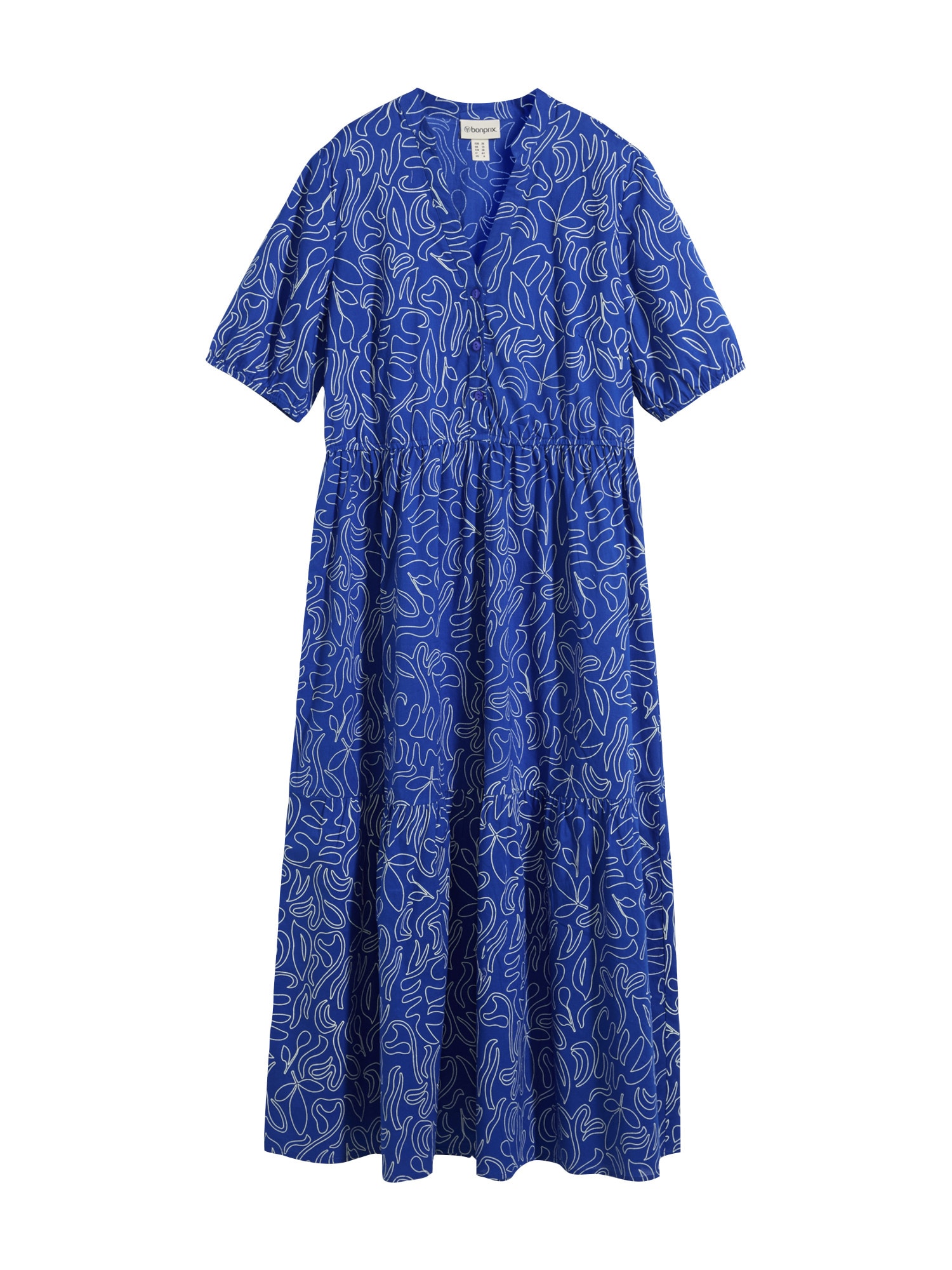 bonprix Rochie tip bluză albastru / alb