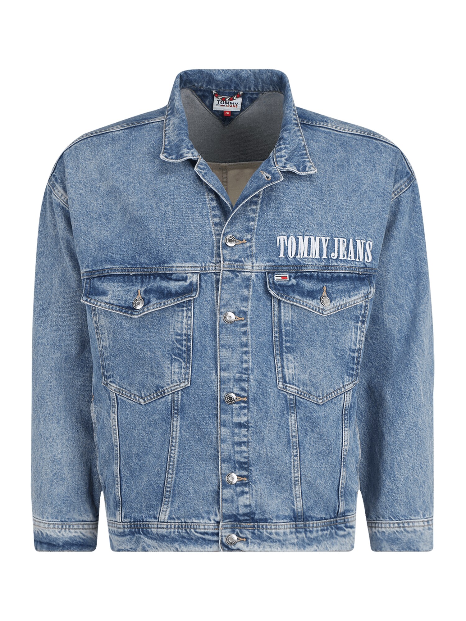 Tommy Jeans Plus Casaco meia-estação  azul ganga / vermelho / branco