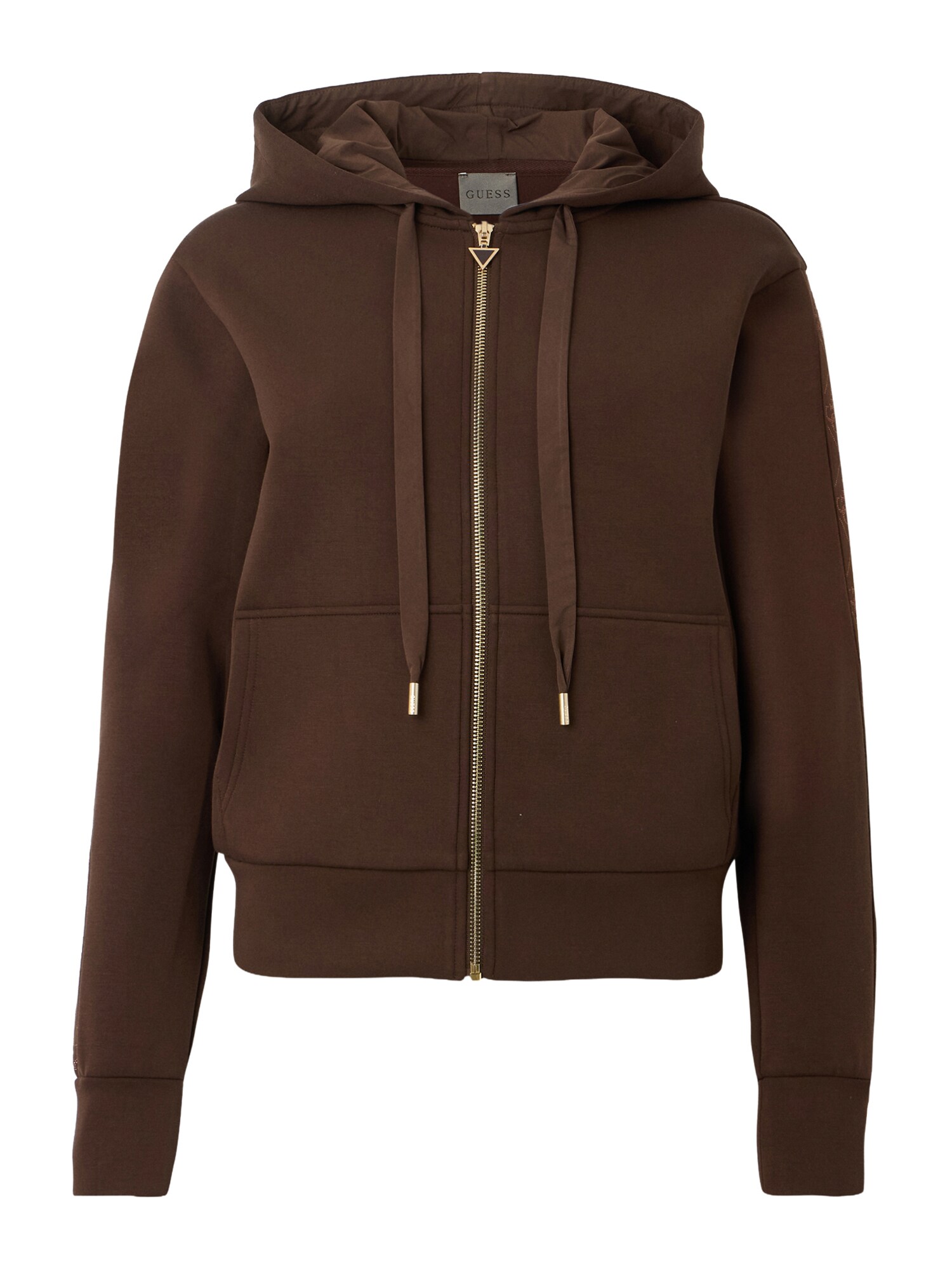 GUESS Bluză de molton  maro închis