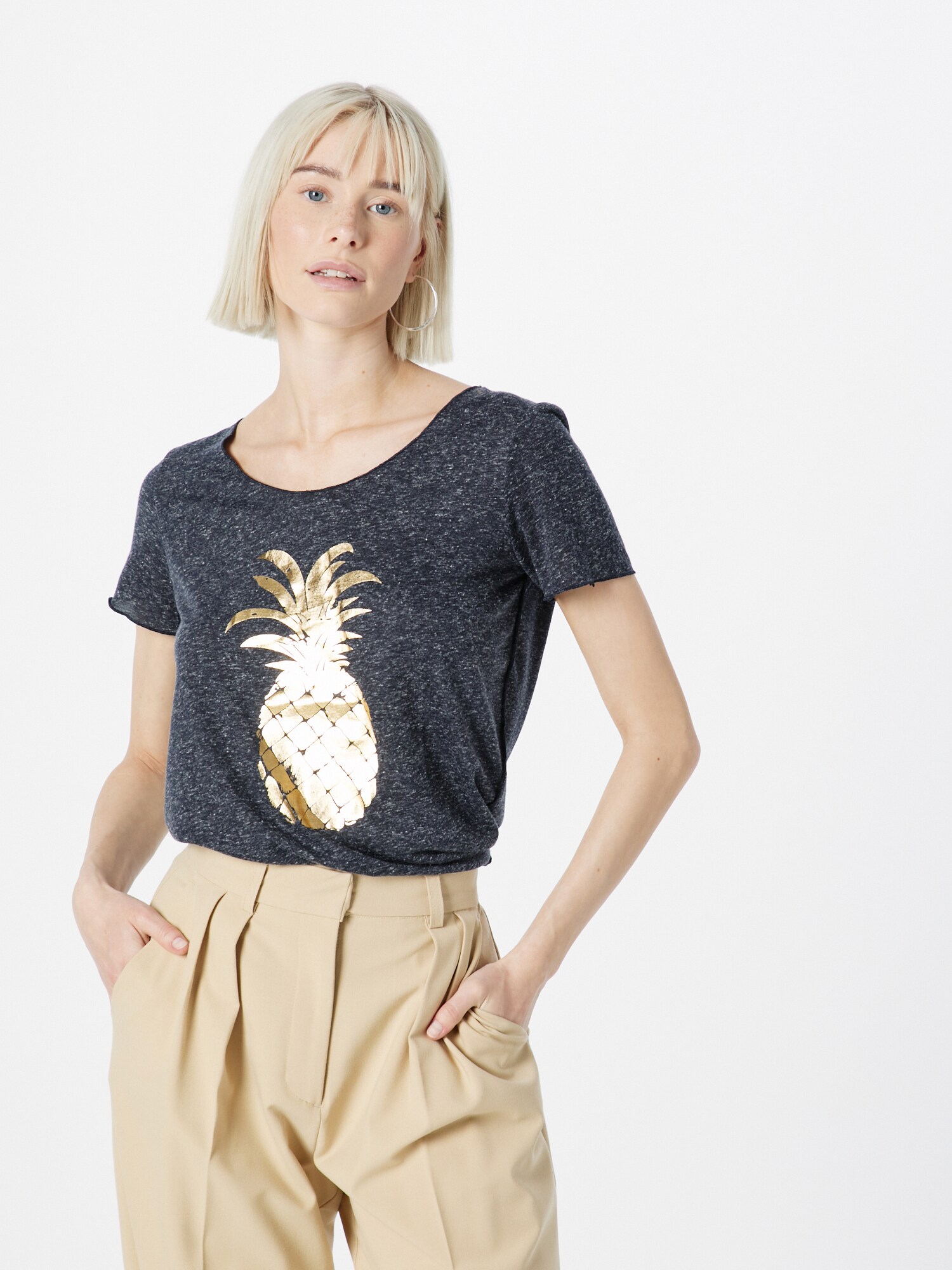 VERO MODA Póló 'LUA'  tengerészkék / arany termék 2. képe