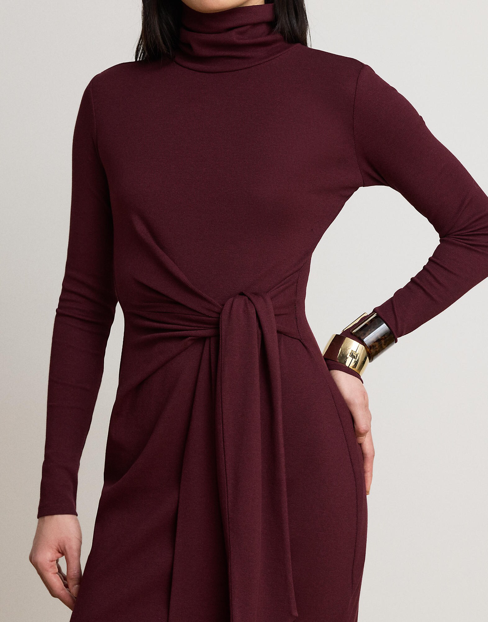 Lauren Ralph Lauren Petite Vestido de punto  burdeos – imagen 4