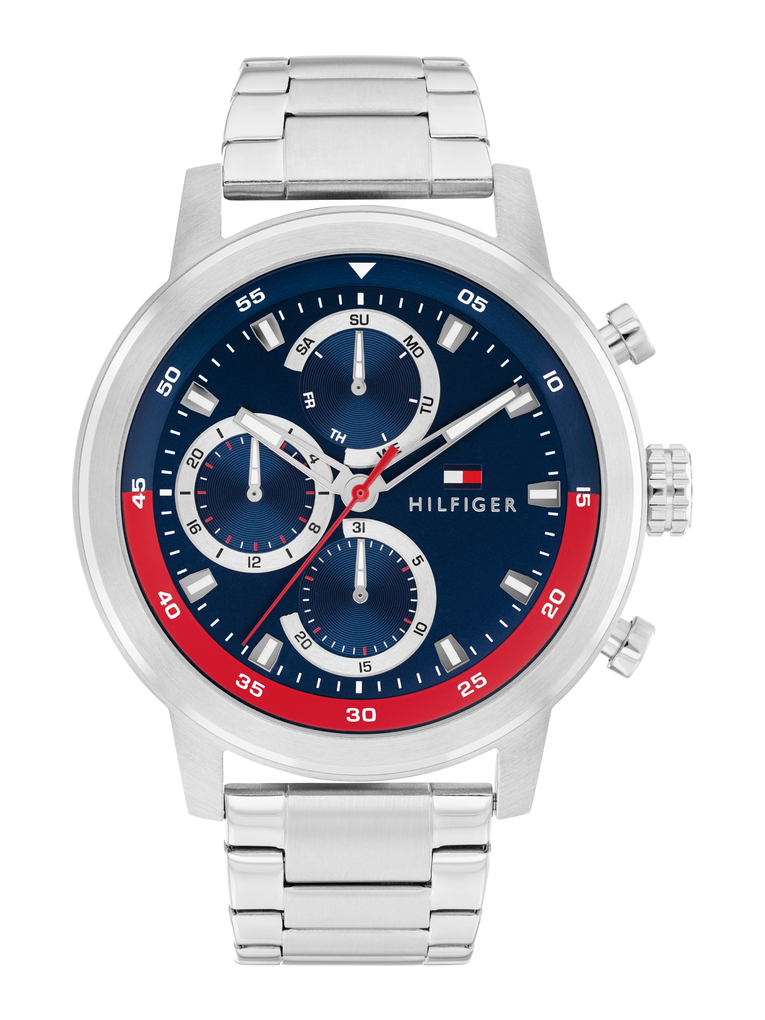 TOMMY HILFIGER Ceas analogic ROCKY  bleumarin / roși aprins / argintiu