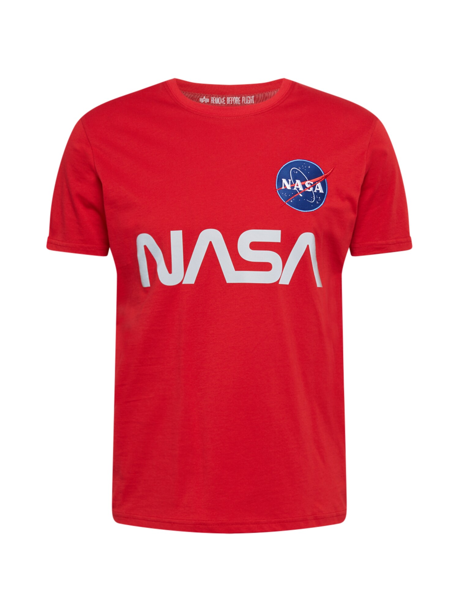 ALPHA INDUSTRIES Marškinėliai 'NASA'  šviesiai raudona / balta / mėlyna