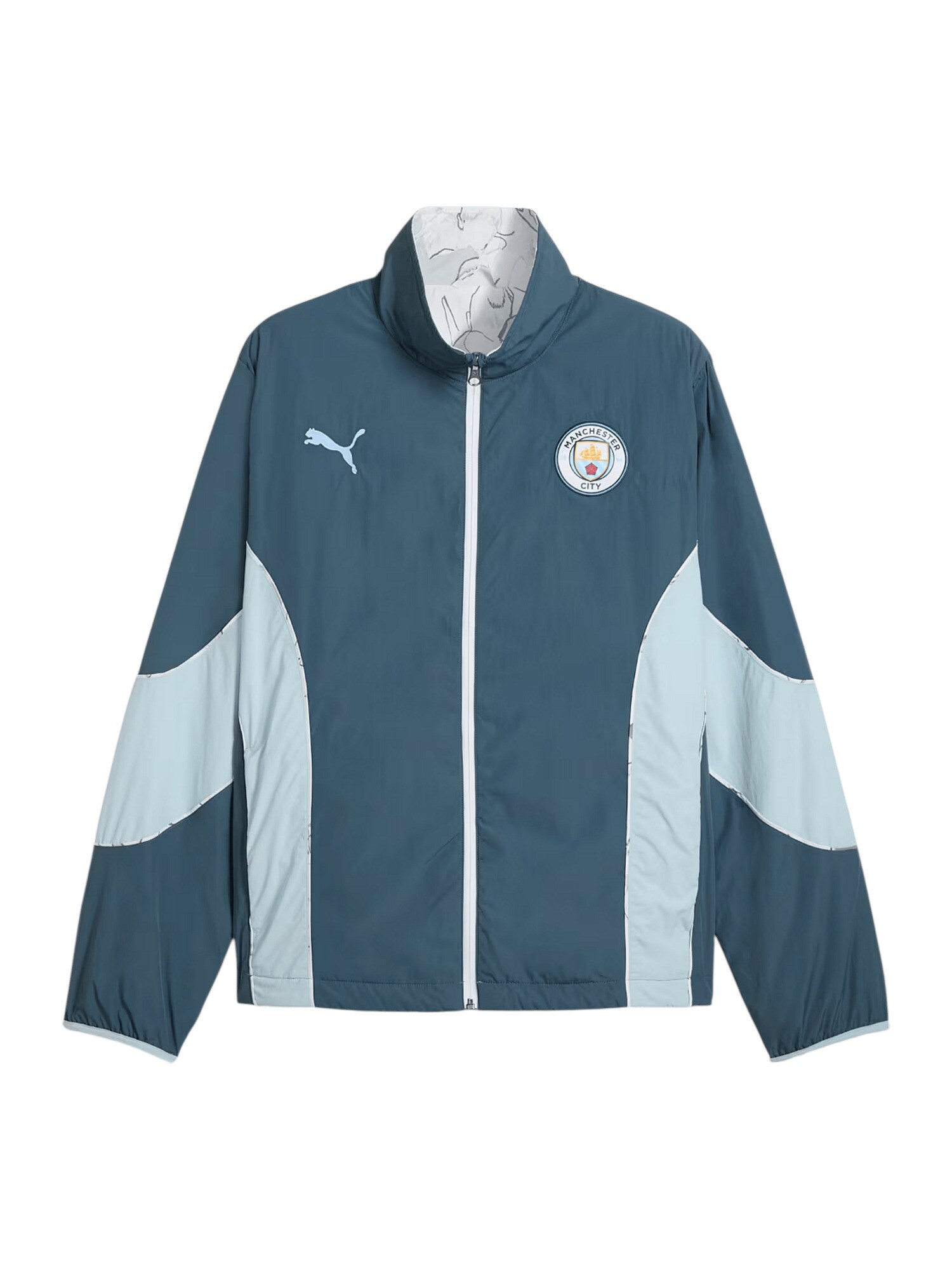 PUMA Geacă sport Manchester City Kidsuper  albastru deschis / gri grafit