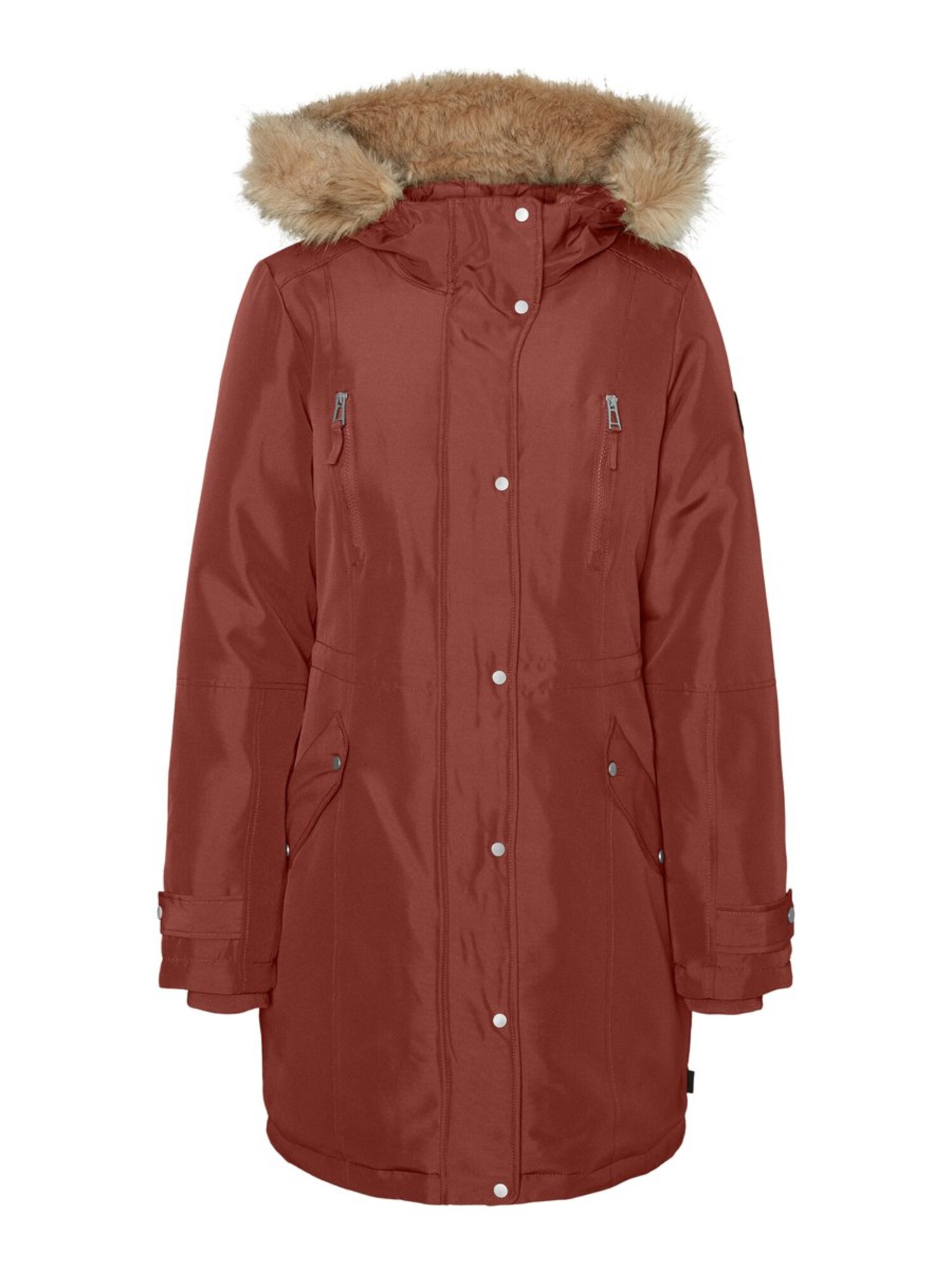 VERO MODA Ilga žieminė striukė 'EXPEDITIONTRACK'  rusva