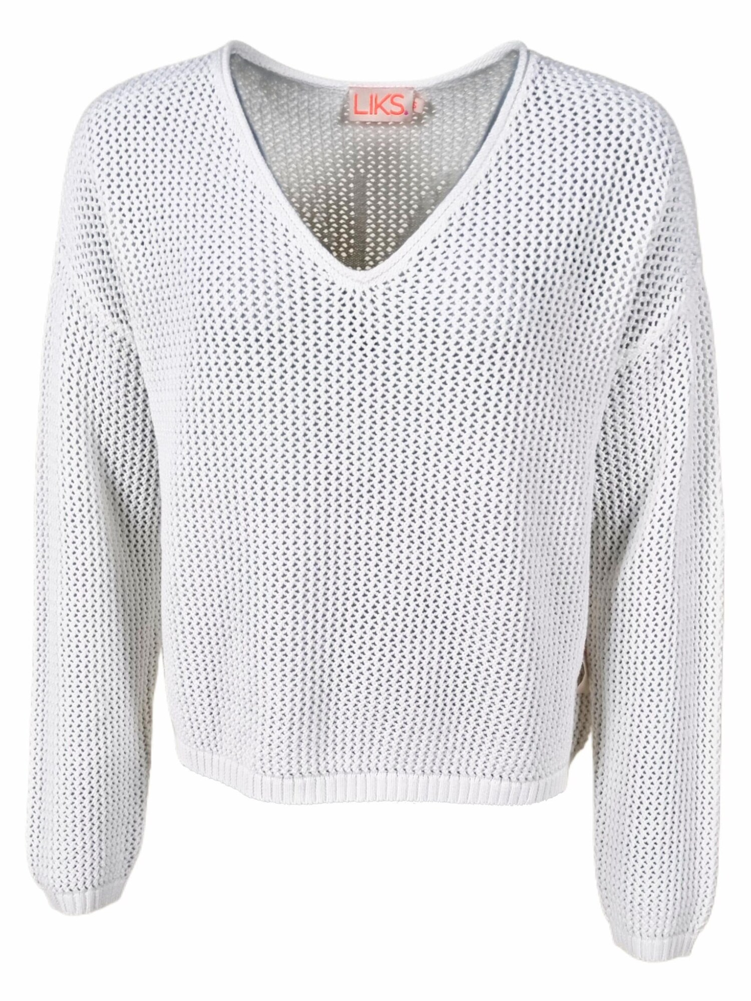 LIKS. Munich Jersey 'Strickpullover aus Baumwolle mit Lochmuster - Alina' offwhite