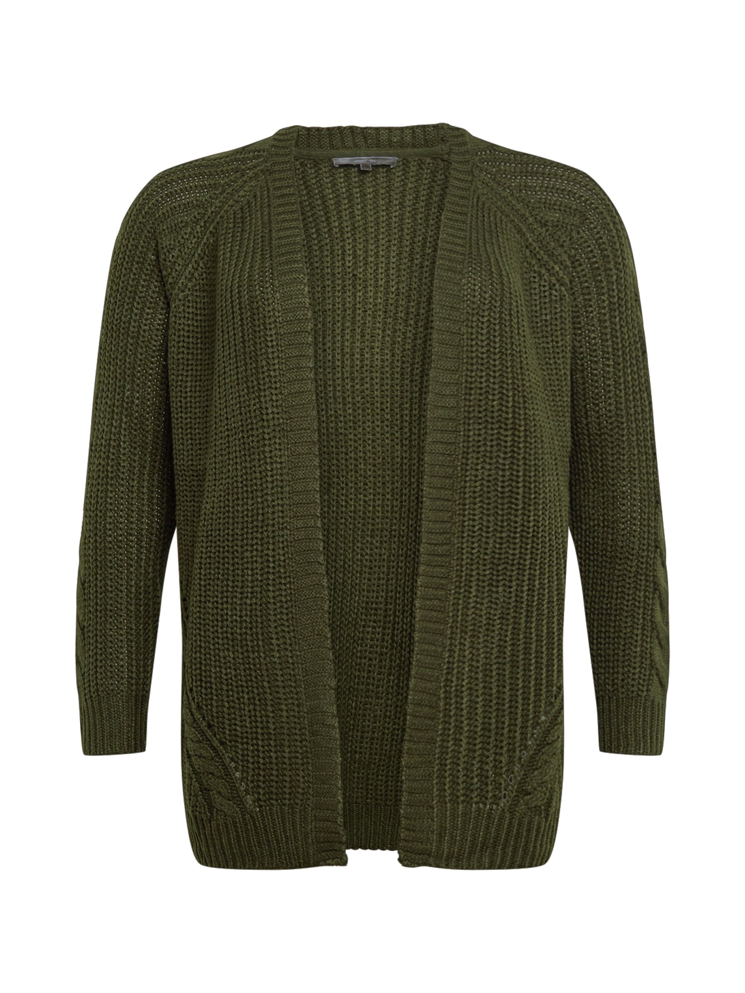 ABOUT YOU Curvy Kardiganas 'Saphira Cardigan'  rusvai žalia