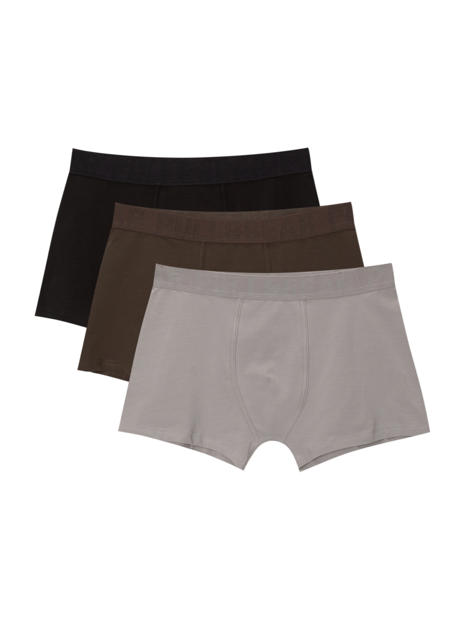 Pull&Bear Boxeri  maro închis / gri piatră / negru