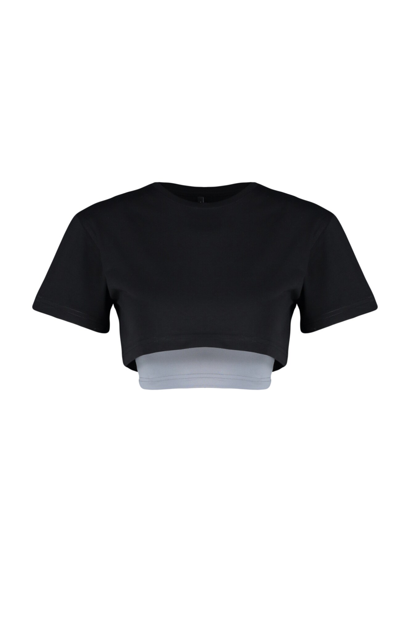 Trendyol Tricou gri / negru