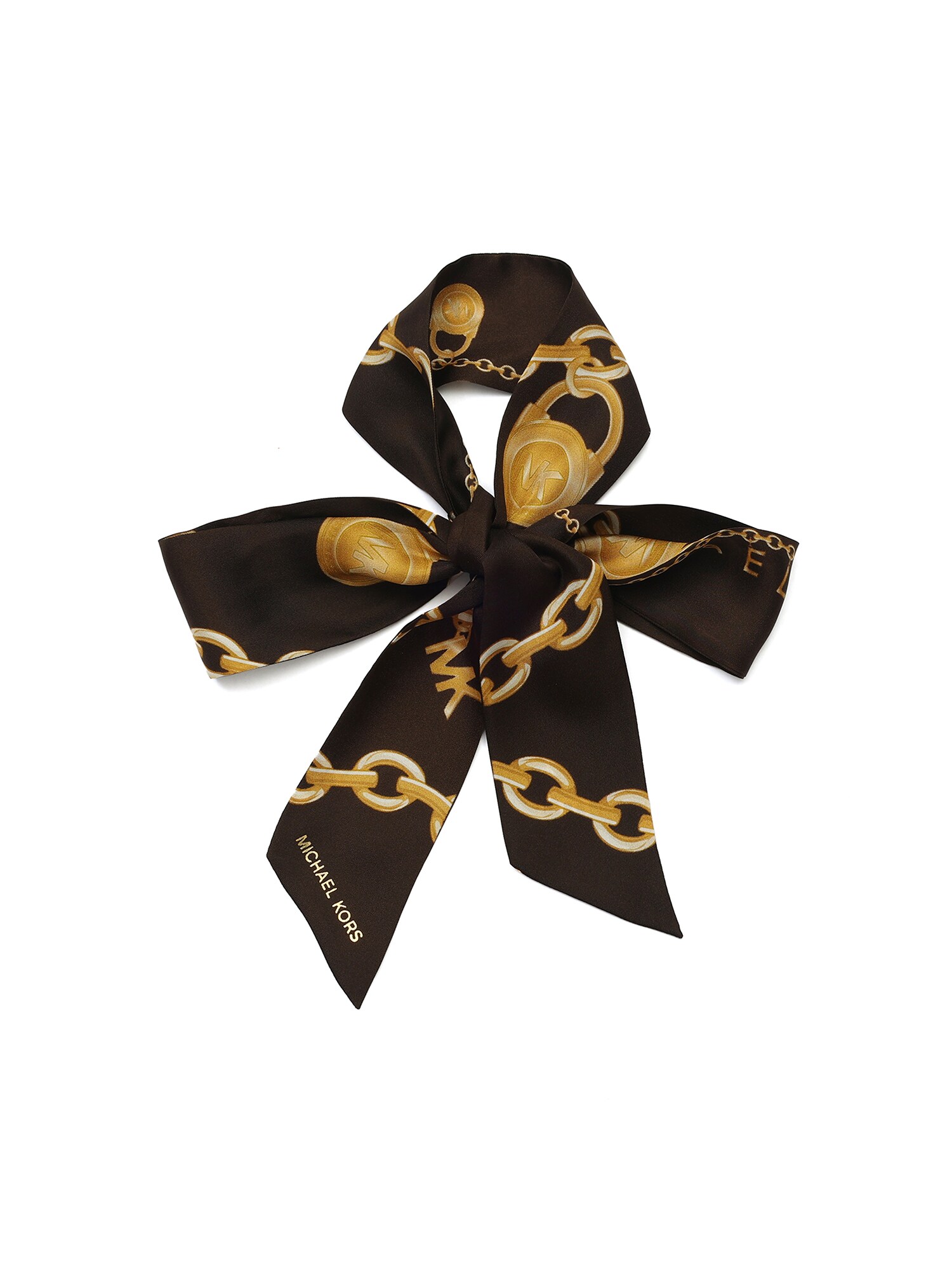 MICHAEL Michael Kors Pañuelo 'Tossed Chains' marrón oscuro / amarillo / dorado – imagen 2