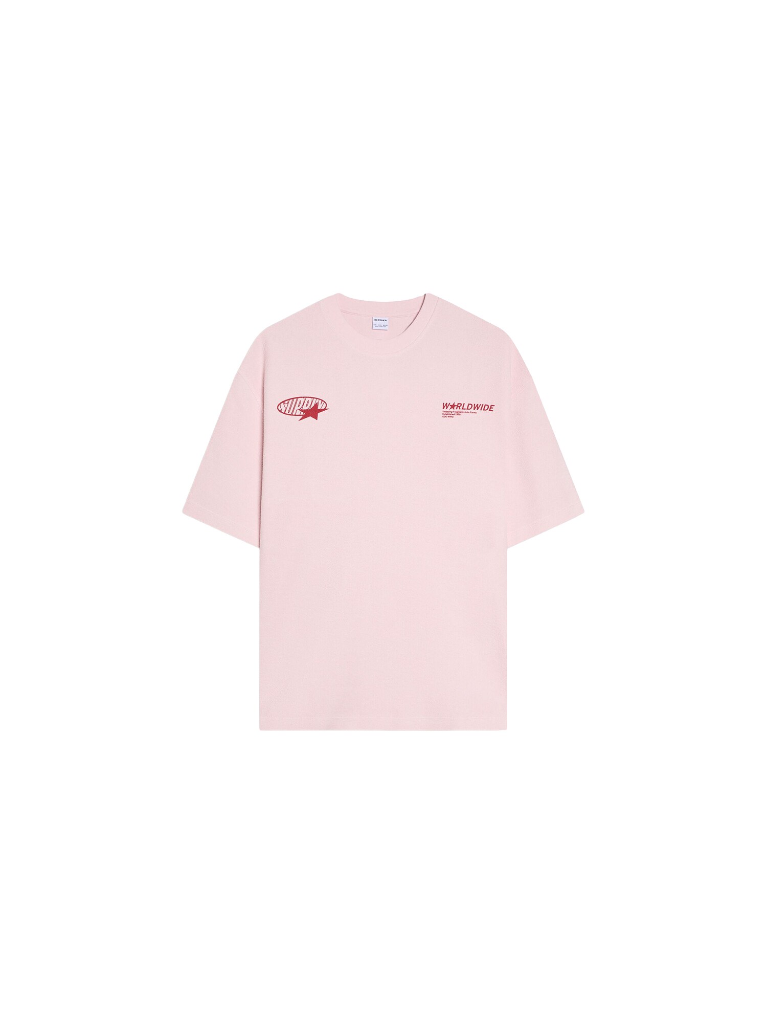 Bershka Majica  roza / češnjevo rdeča