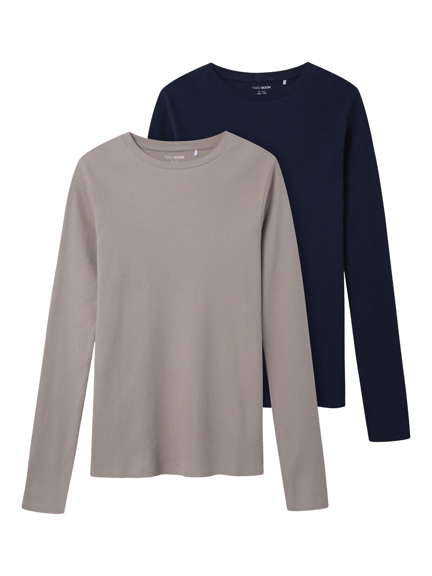 TWO SOON Tricou  bleumarin / grej