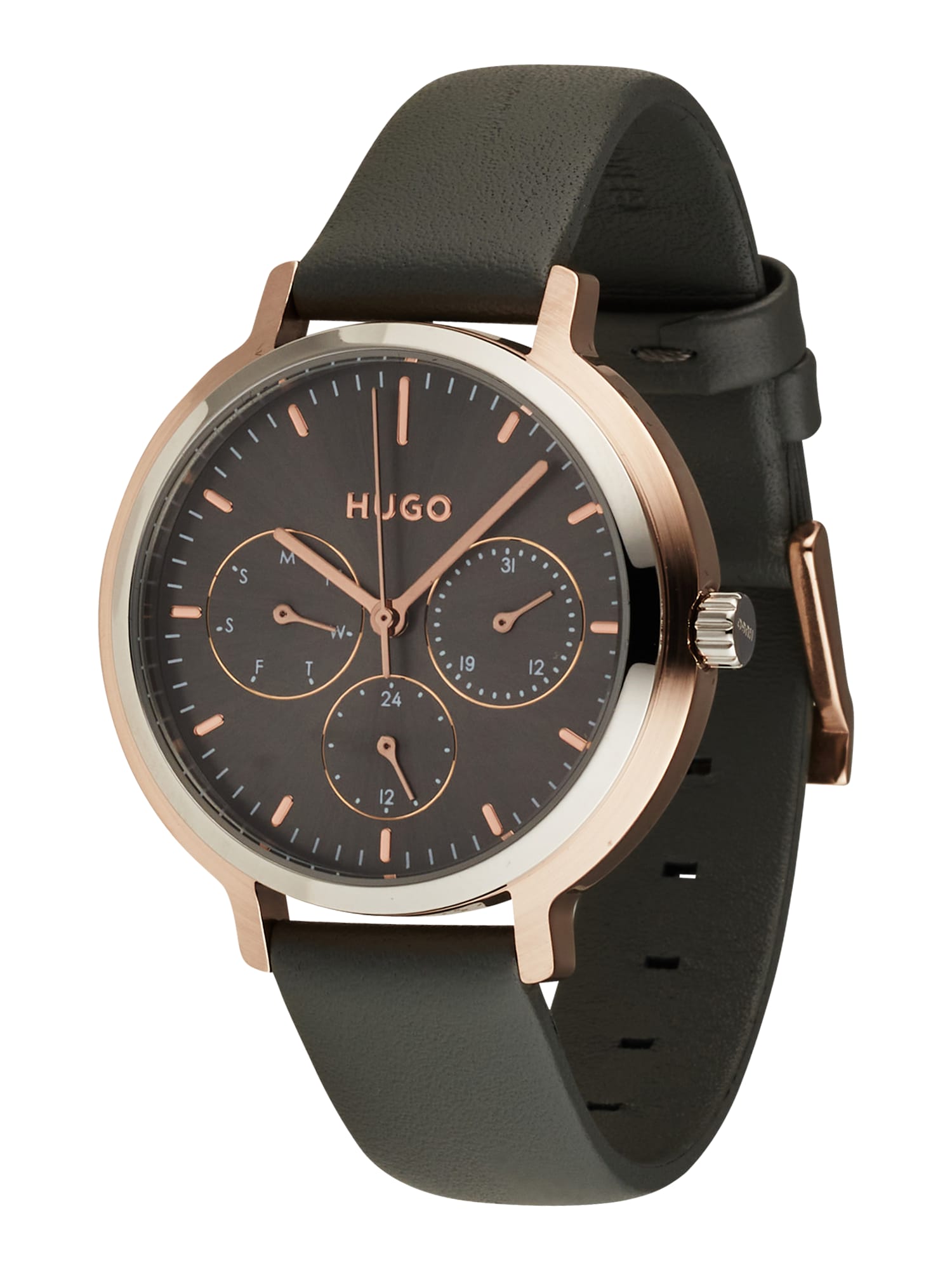 HUGO Analoginis (įprasto dizaino) laikrodis pilka / auksas