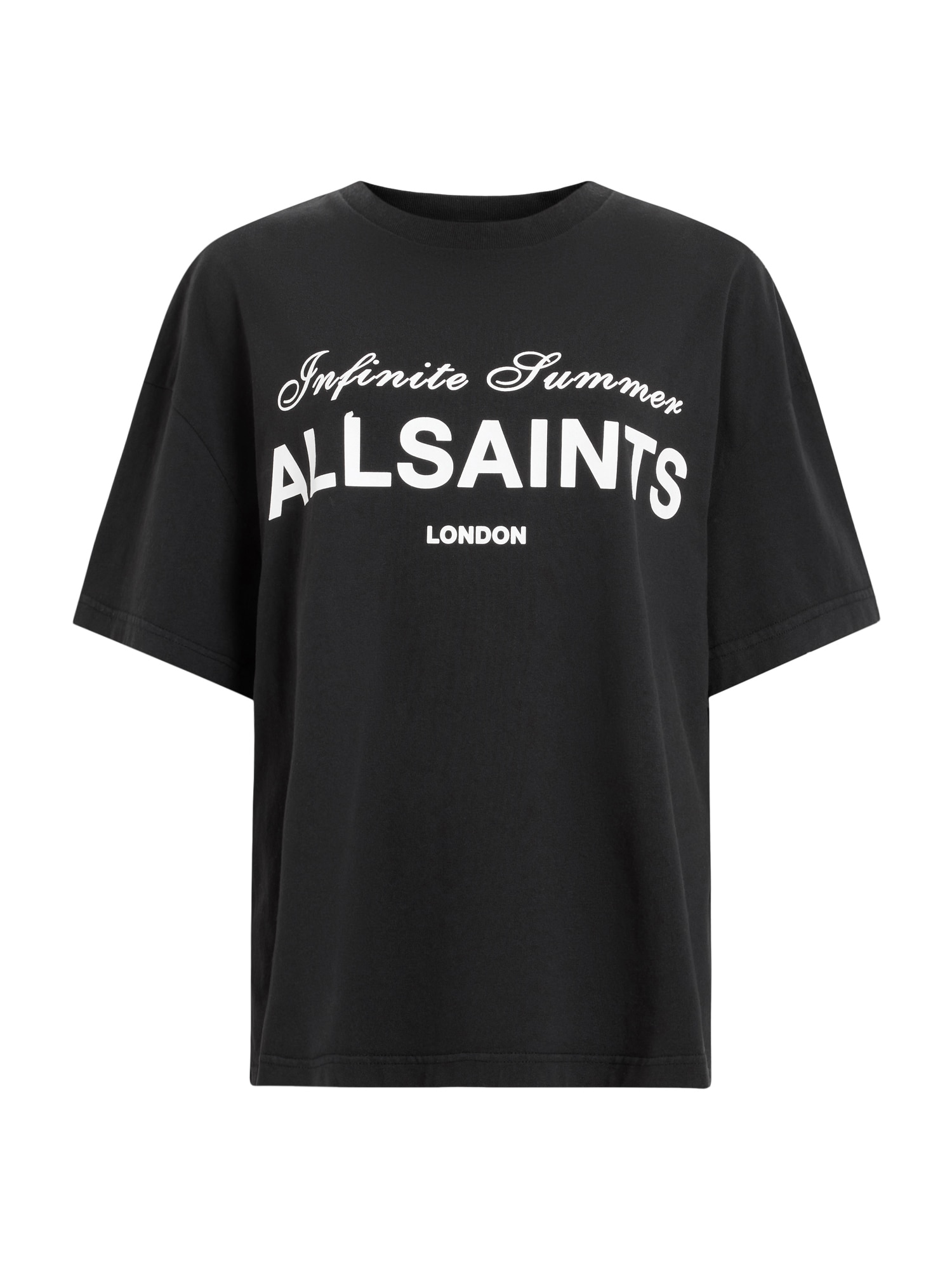AllSaints Tricou supradimensional AVRI  negru / alb