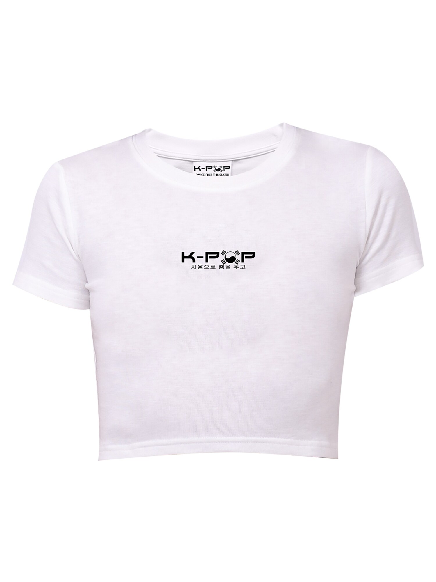 K-pop Maglietta 'Crop top'  bianco