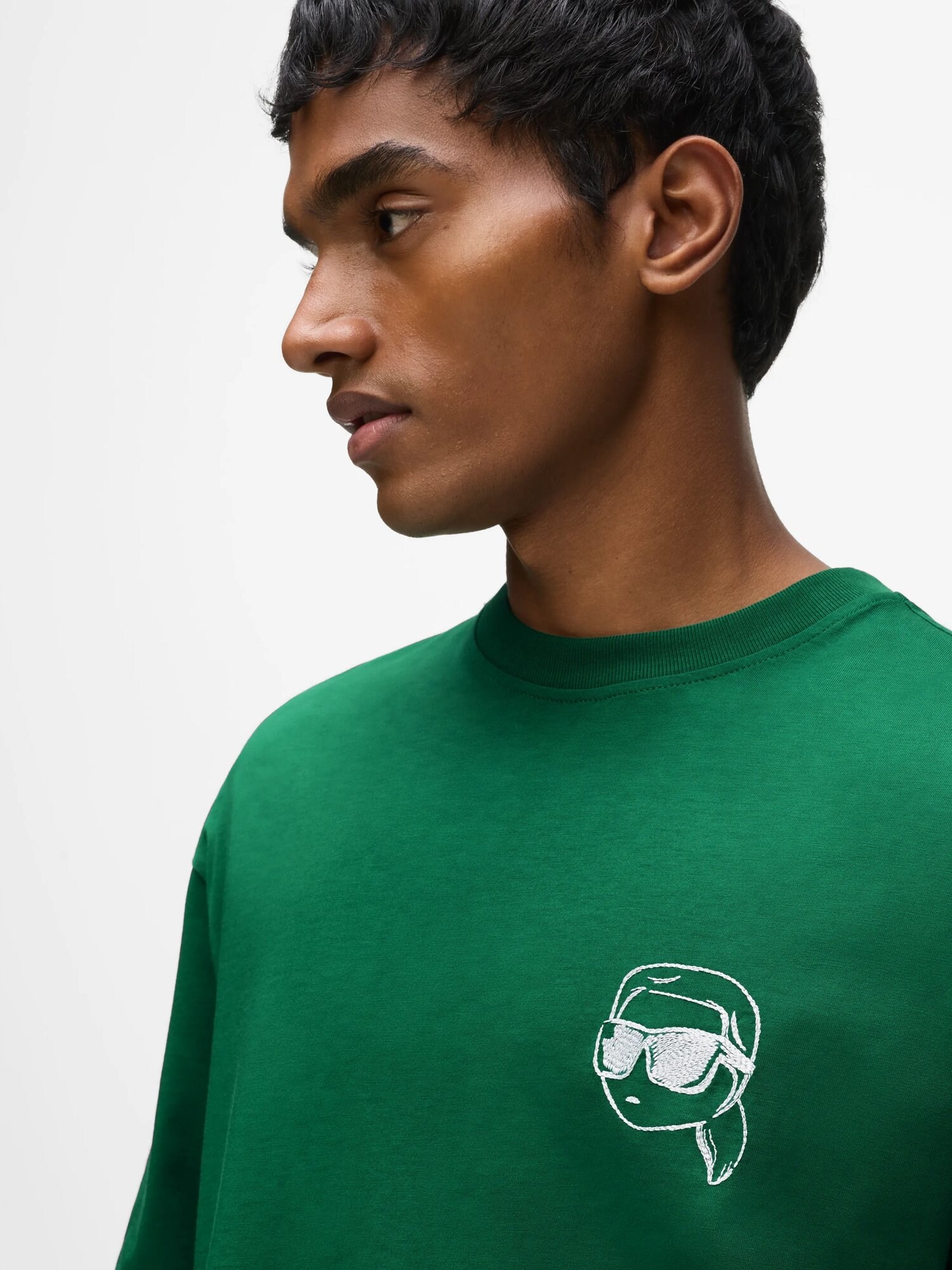 Karl Lagerfeld Camiseta 'Ikon'  verde hierba / blanco – imagen 4