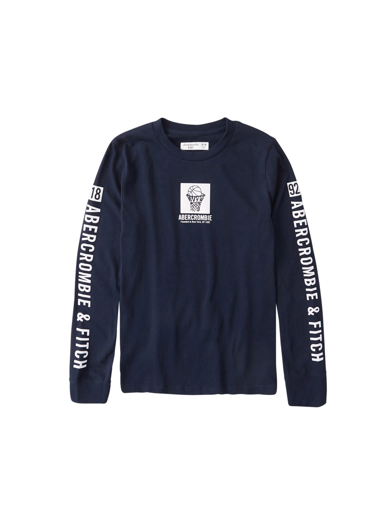 Abercrombie & Fitch Marškinėliai  tamsiai mėlyna / balta
