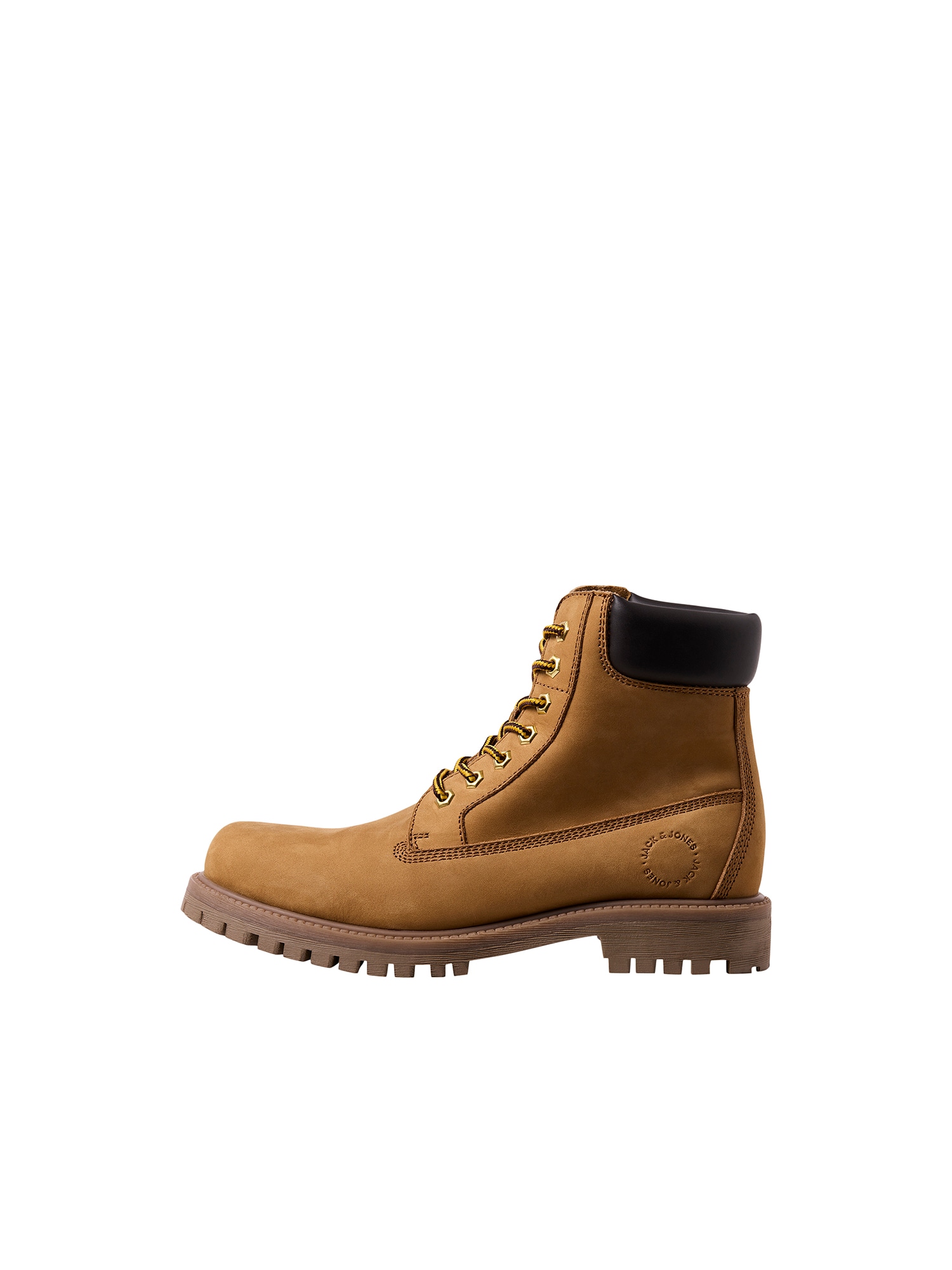 JACK & JONES Botas con cordones 'JFWMONTANA' mostaza / negro