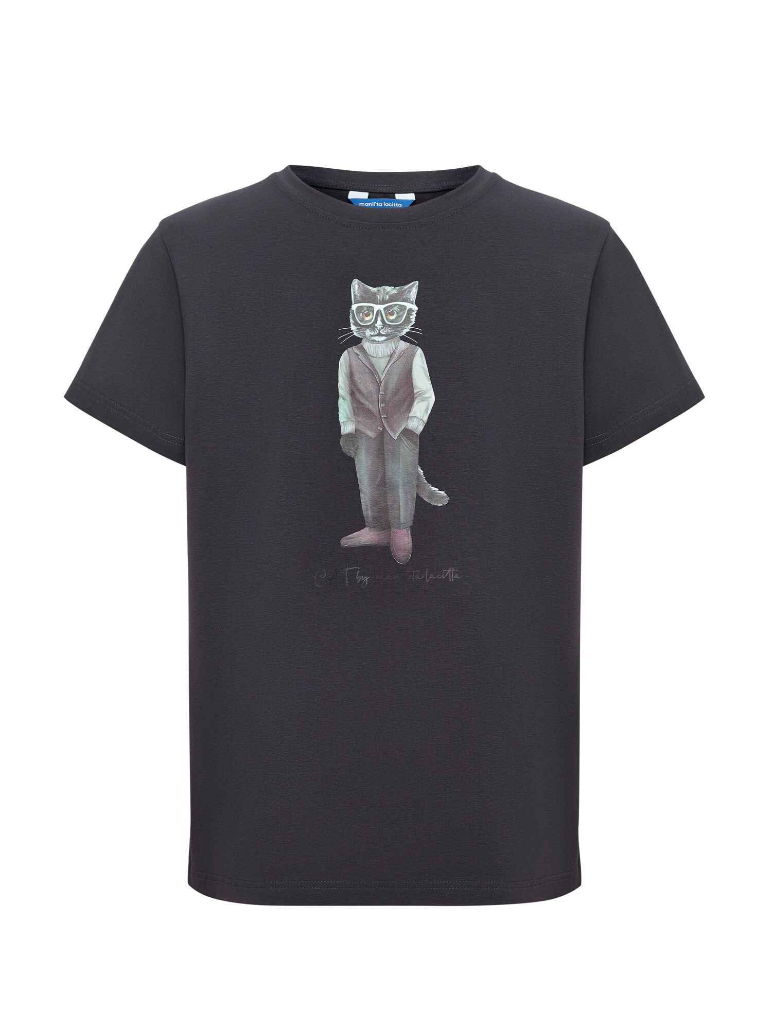 Thumbnail - CAT by Maniita Lacitta Shirt MINIMALIST CAT, Model trägt Größe L