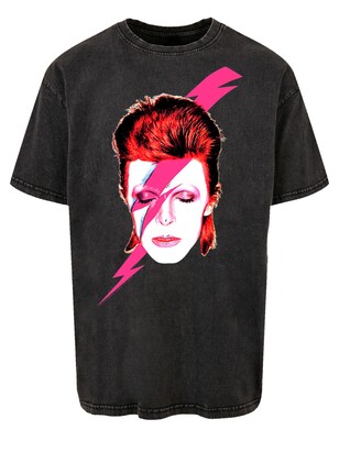 F4NT4STIC Shirt ‘David Bowie’ Pink / Rood / Zwart / Wit