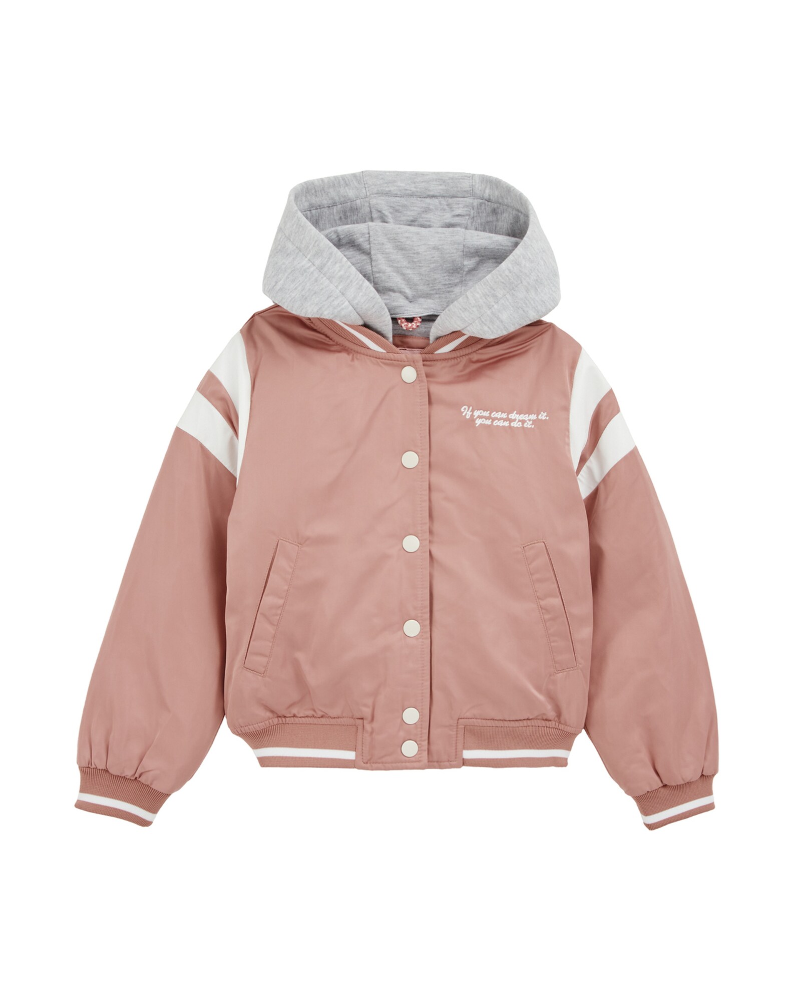 WE Fashion Geacă de primăvară-toamnă  roz deschis / alb