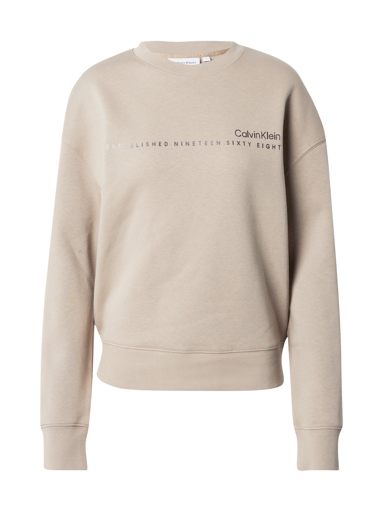 Calvin Klein Bluză de molton  gri taupe / negru