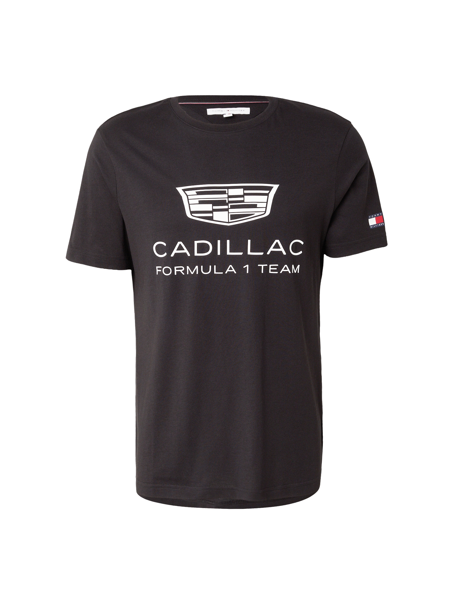 TOMMY HILFIGER Tricou negru / alb