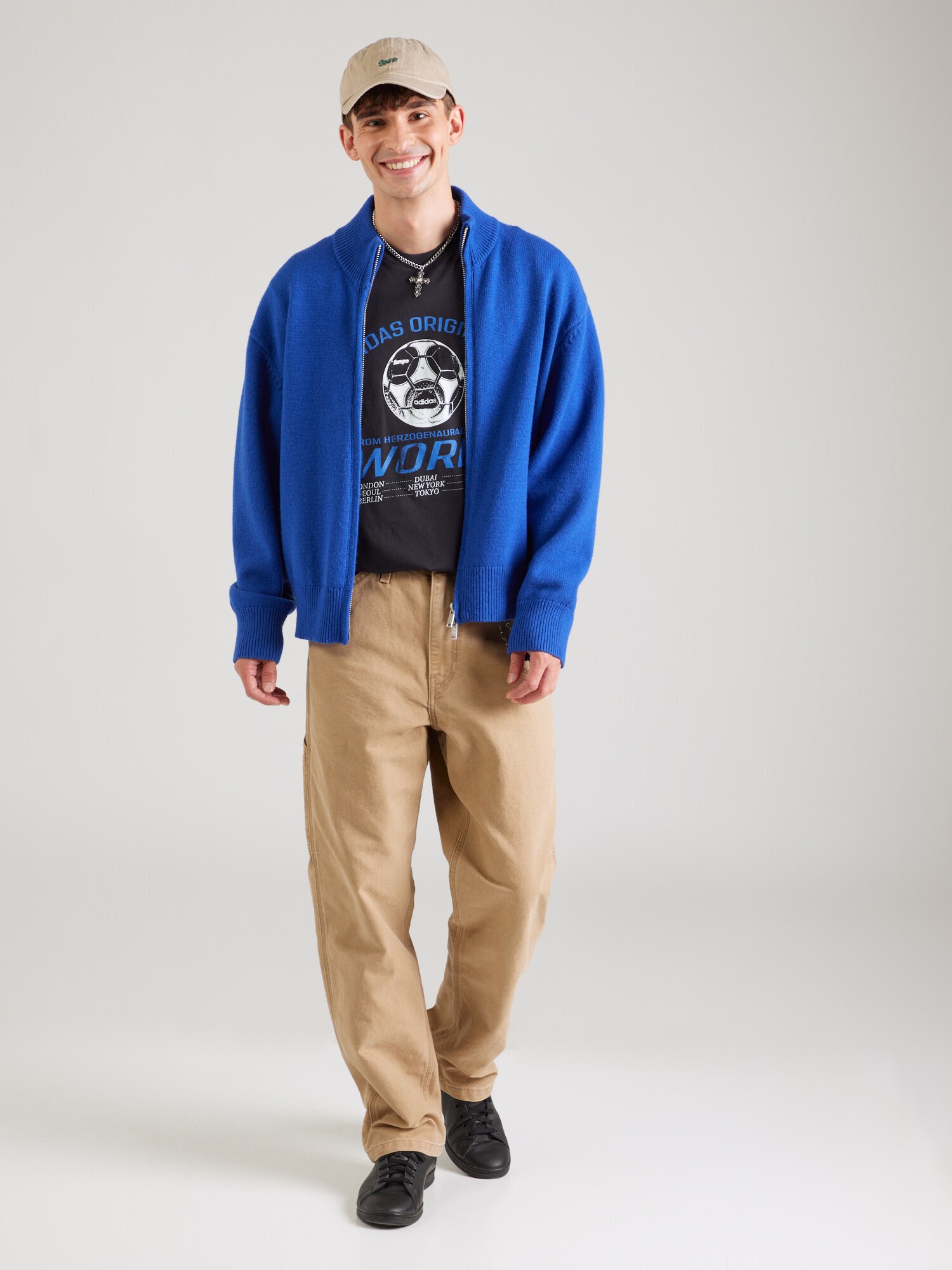 ADIDAS ORIGINALS Tričko '90s Football' modrá / čierna / biela (obrázok 4)