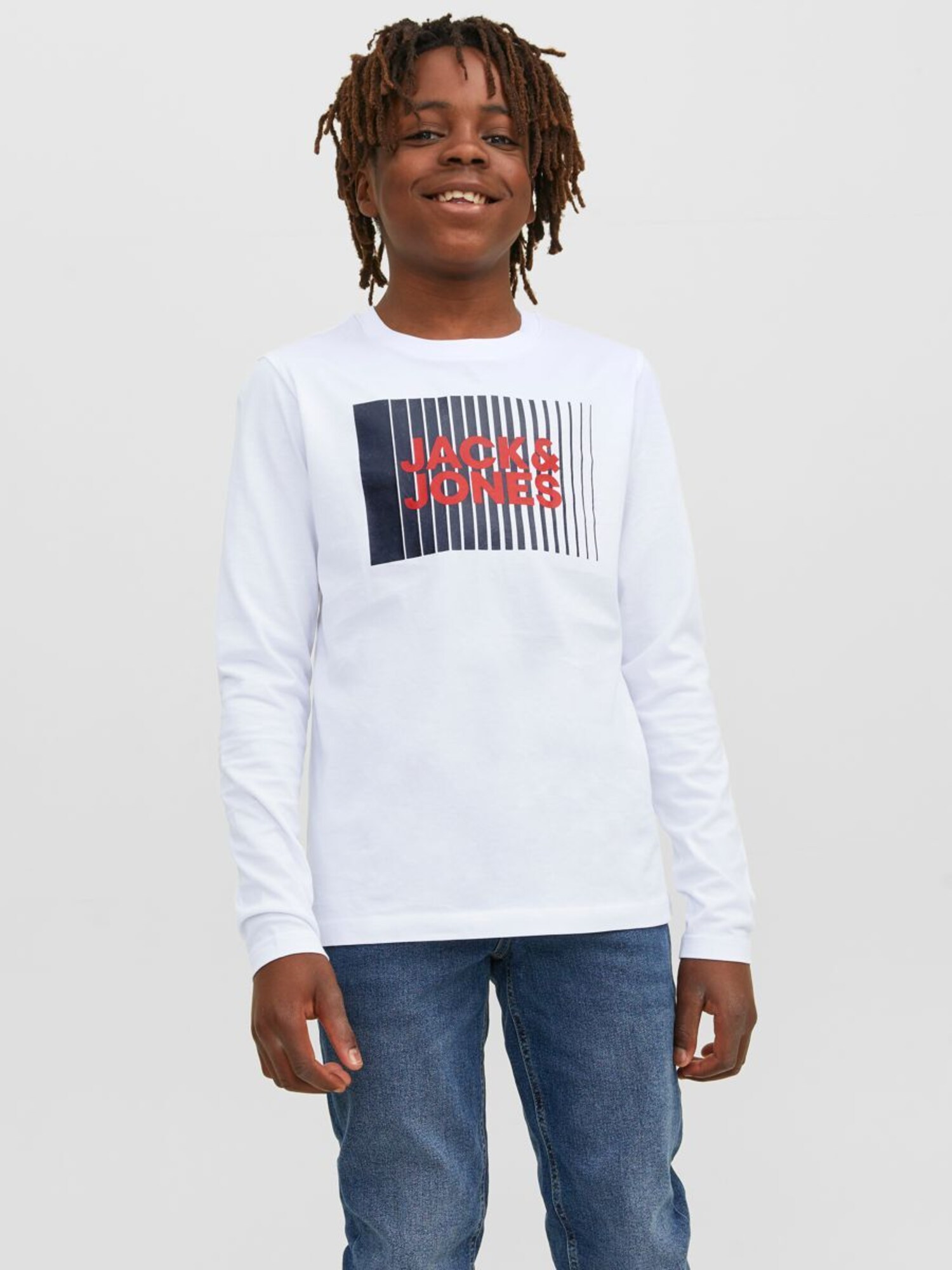 Jack & Jones Junior Póló 'JJECORP'  tengerészkék / piros / fehér termék 2. képe