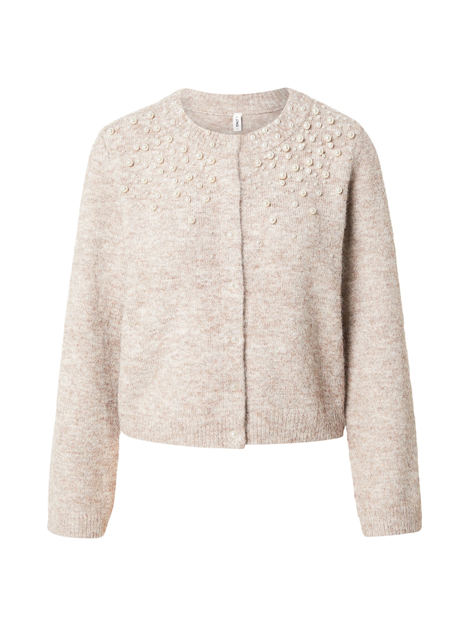 ONLY Geacă tricotată ONLMiggie  maro cappuccino / alb perlat