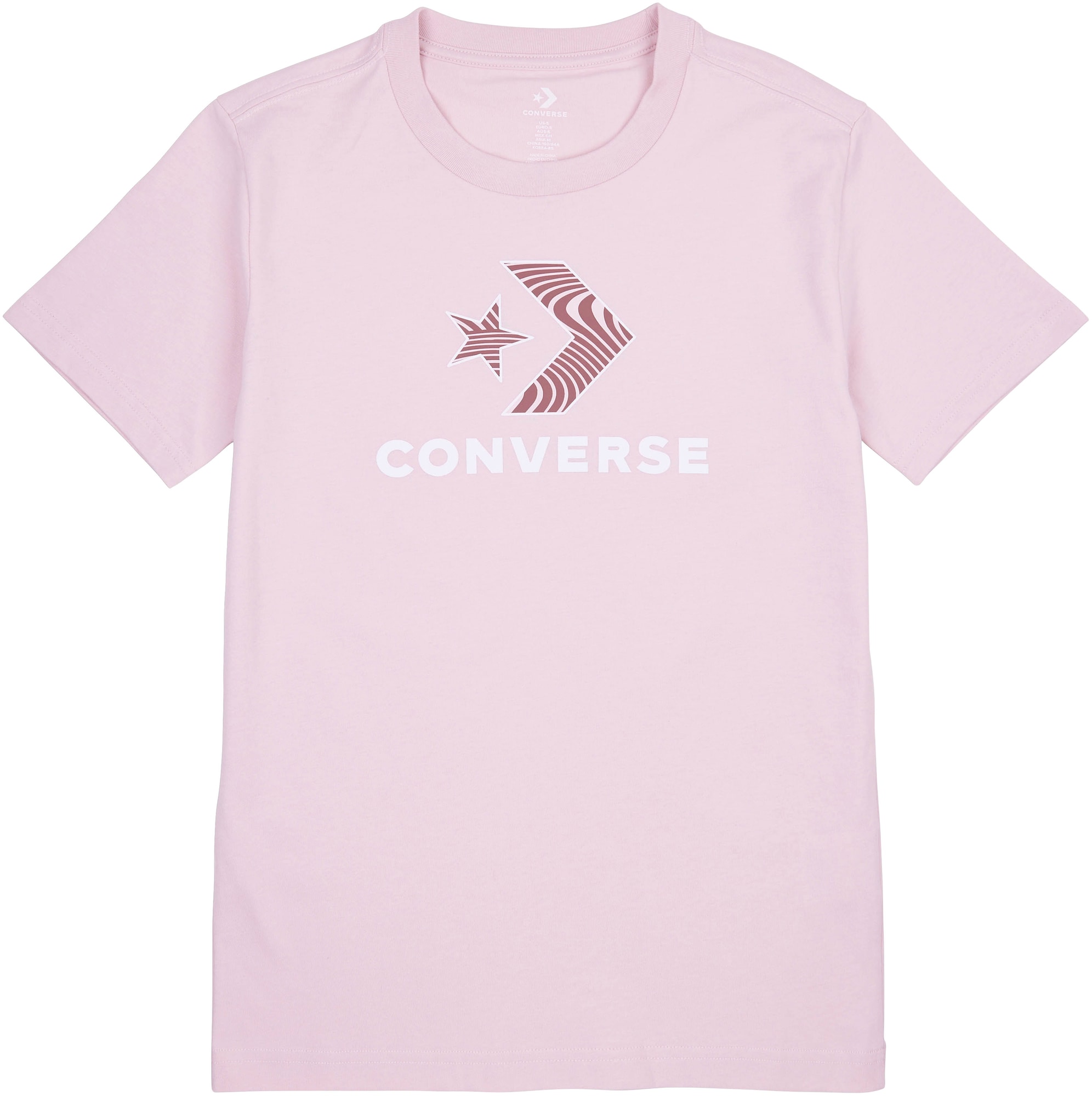 CONVERSE Shirt ros / wei / braun