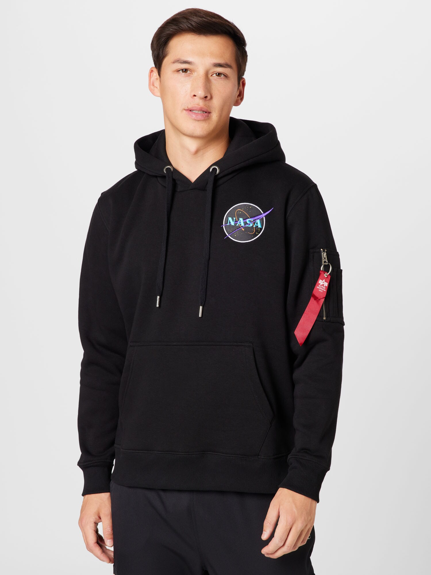 ALPHA INDUSTRIES Tréning póló 'Dark Side'  világoskék / narancs / fekete / fehér termék 2. képe