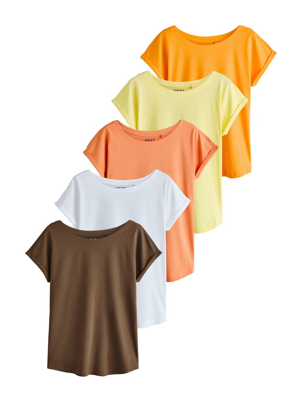 T-shirt brun / gul / orange / lax