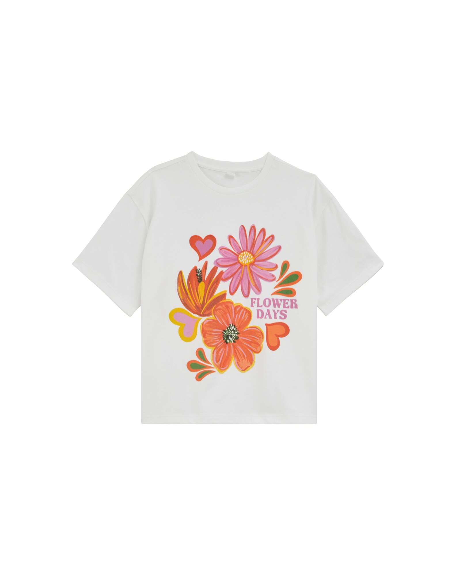 WE Fashion Tricou  verde / portocaliu / roz / alb