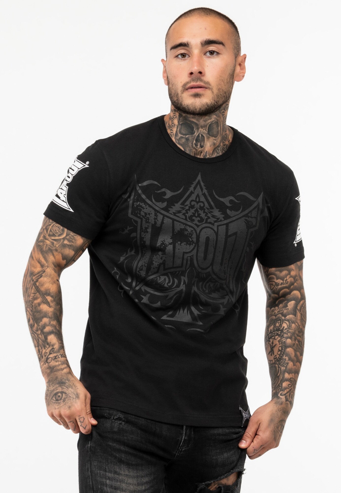 Tapout Póló 'Ace Of Spades'  sötétszürke / fekete / fehér termék 2. képe