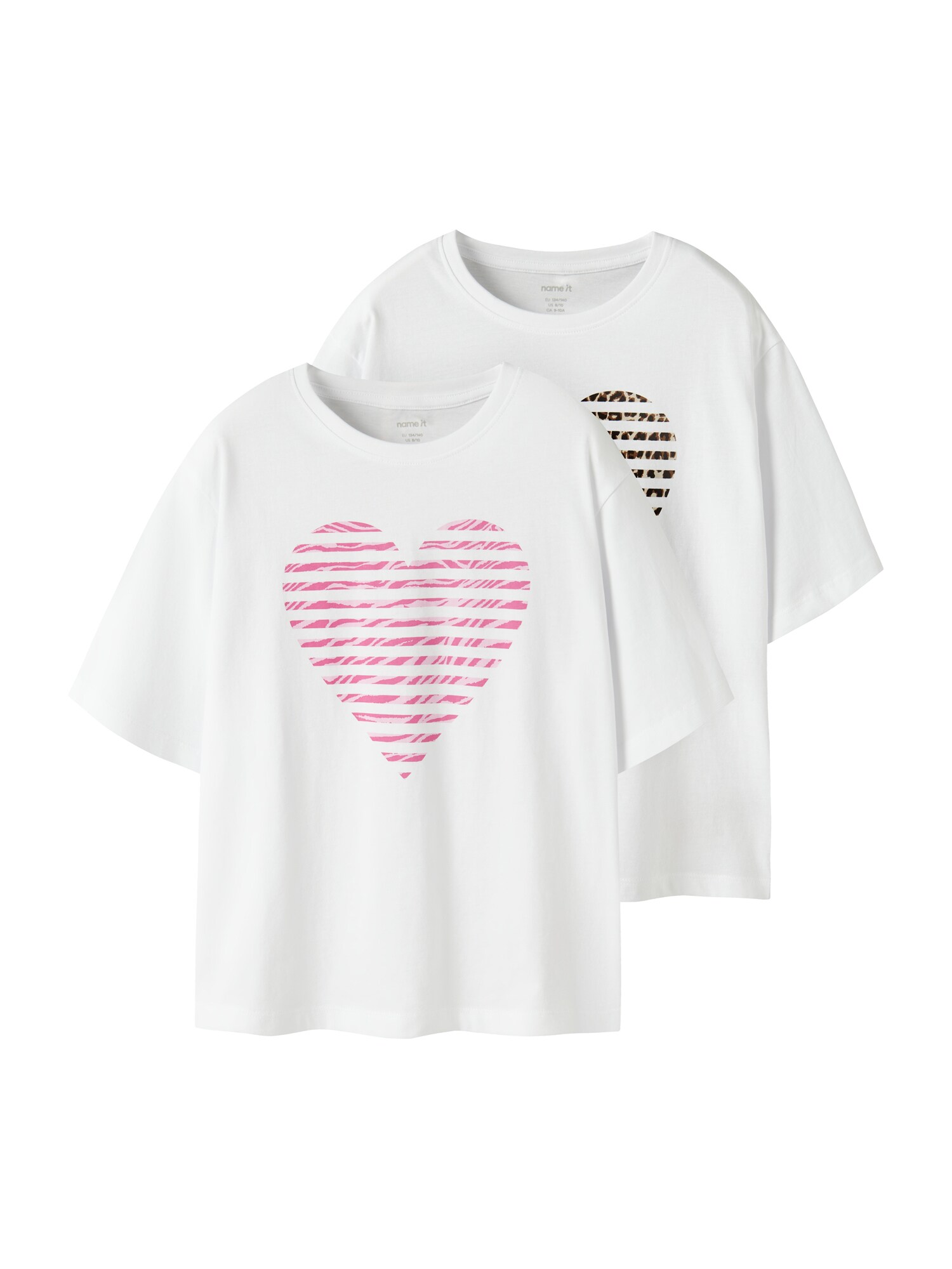 NAME IT Tricou  maro / roz / negru / alb
