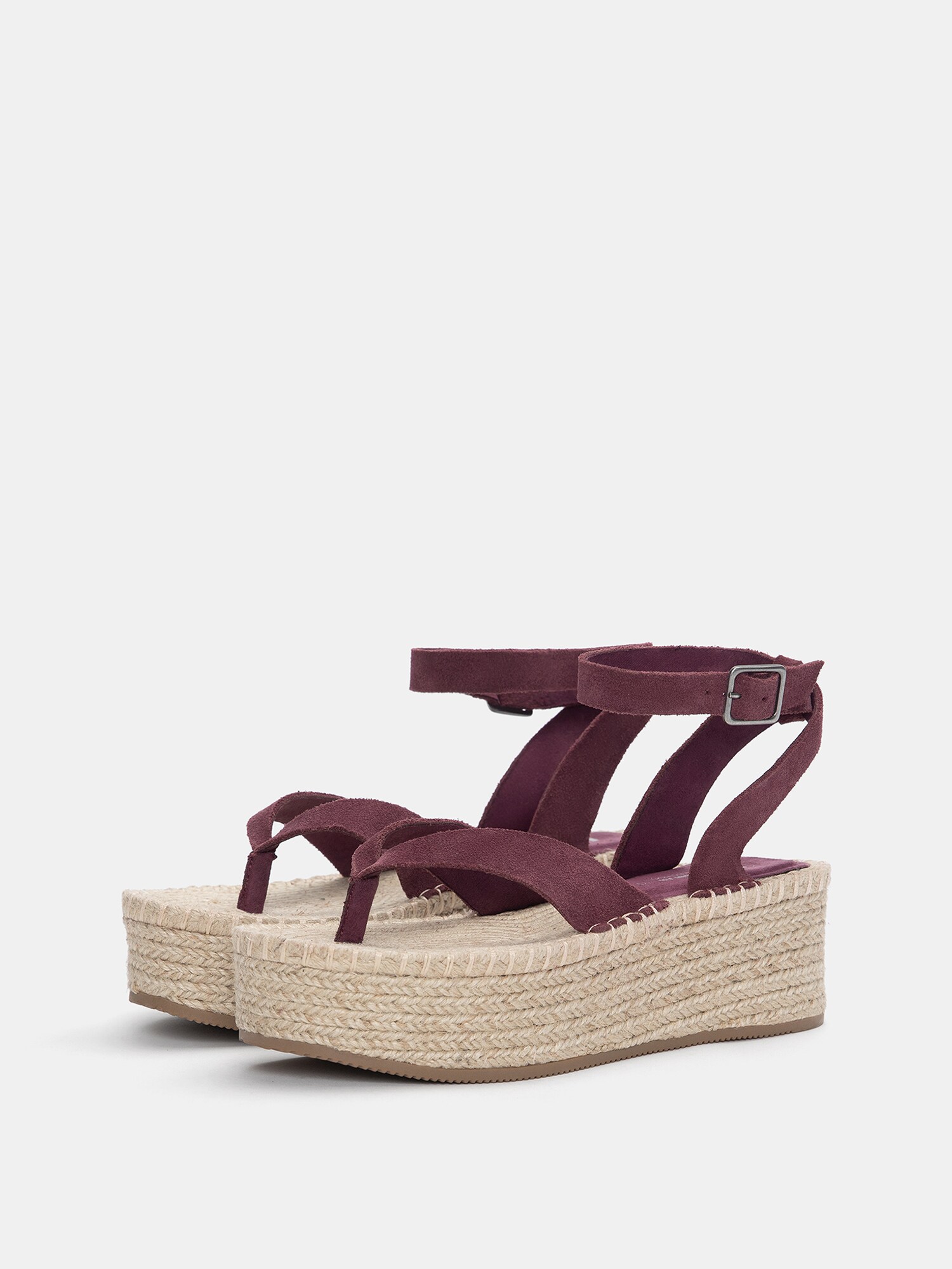 Pull&Bear Žabky burgundská (obrázok 5)
