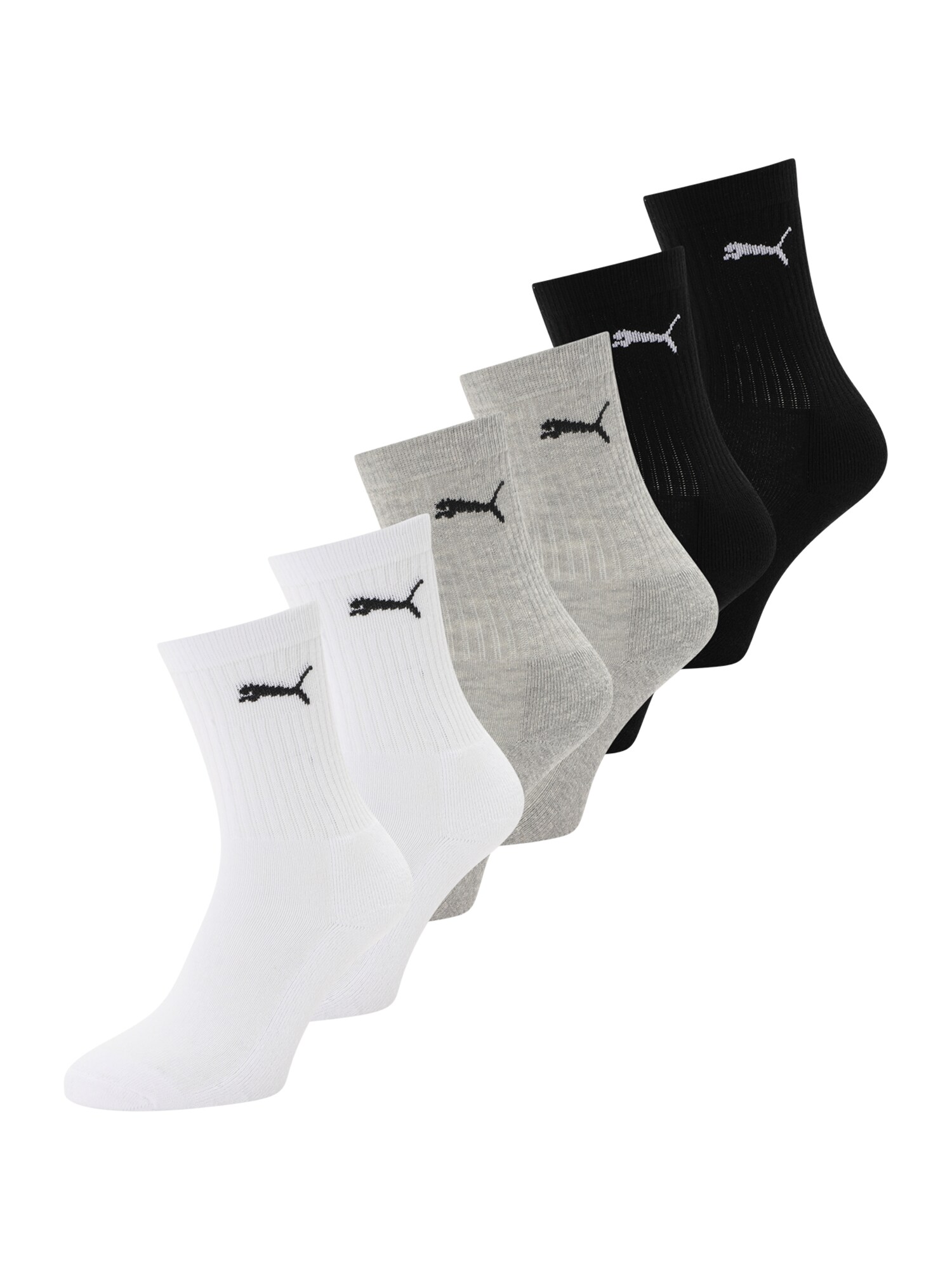 PUMA Șosete  gri / negru / alb