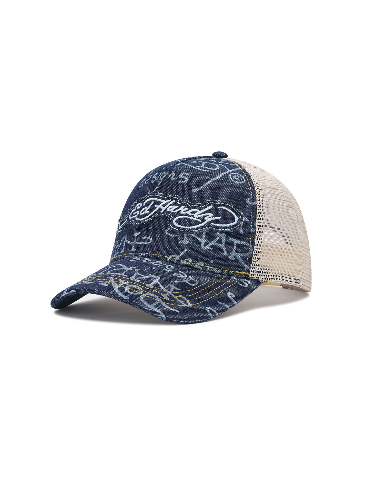 Ed Hardy Čiapka  tmelová / modrá denim / svetlomodrá