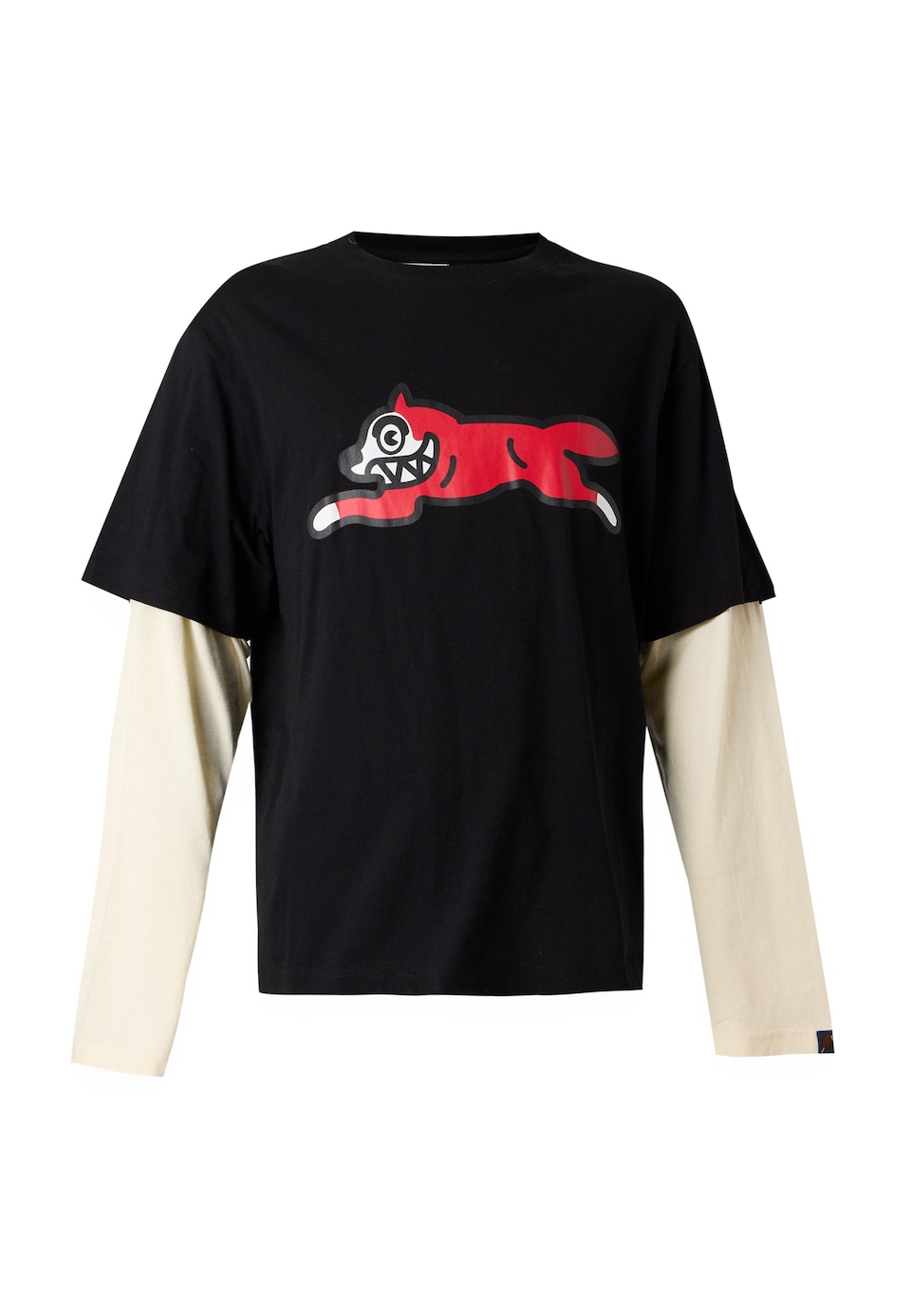 T-shirt 'RUNNING DOG' röd / svart