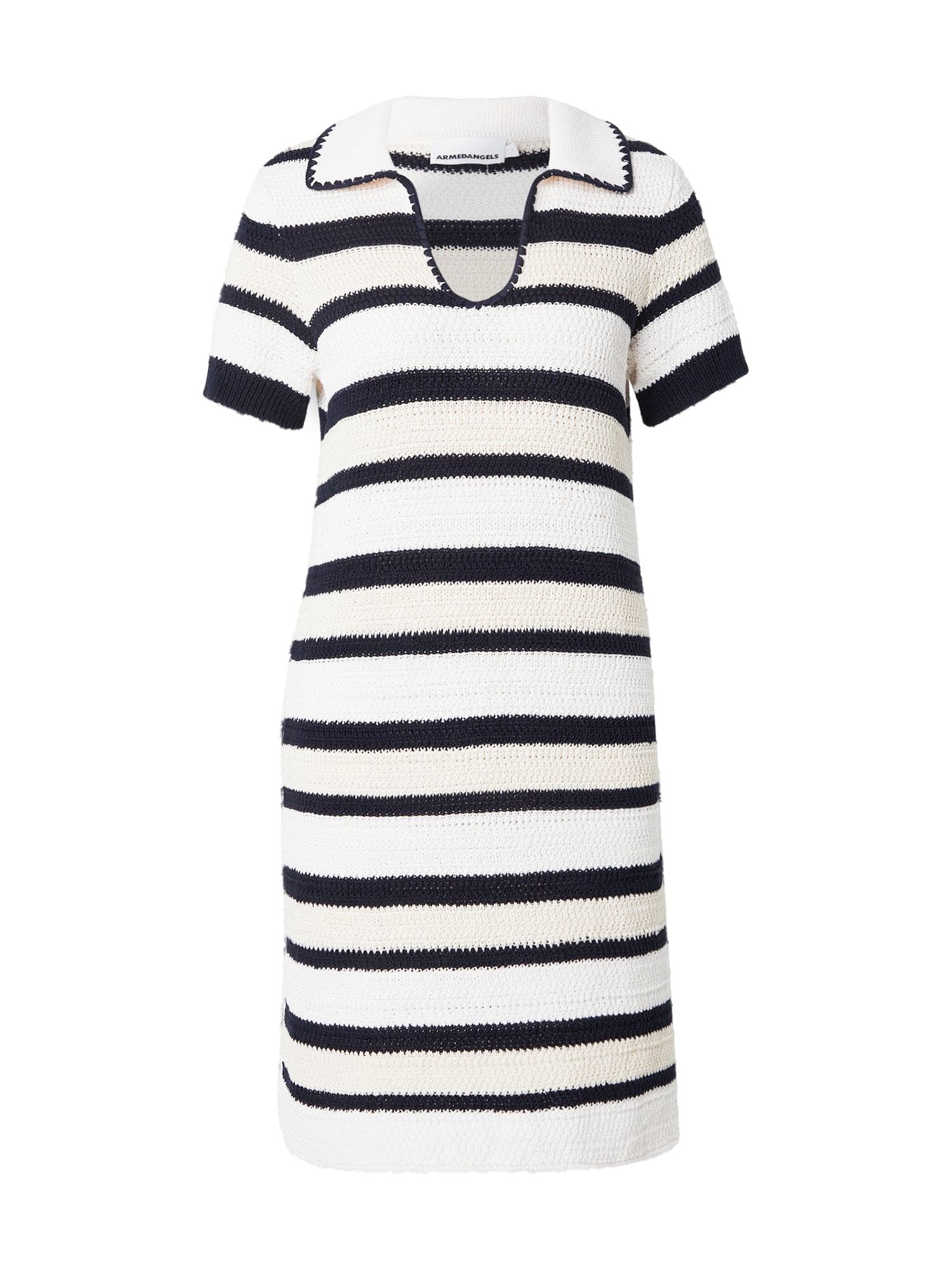 ARMEDANGELS Rochie tricotat PAOLINAA  negru / alb / alb natural