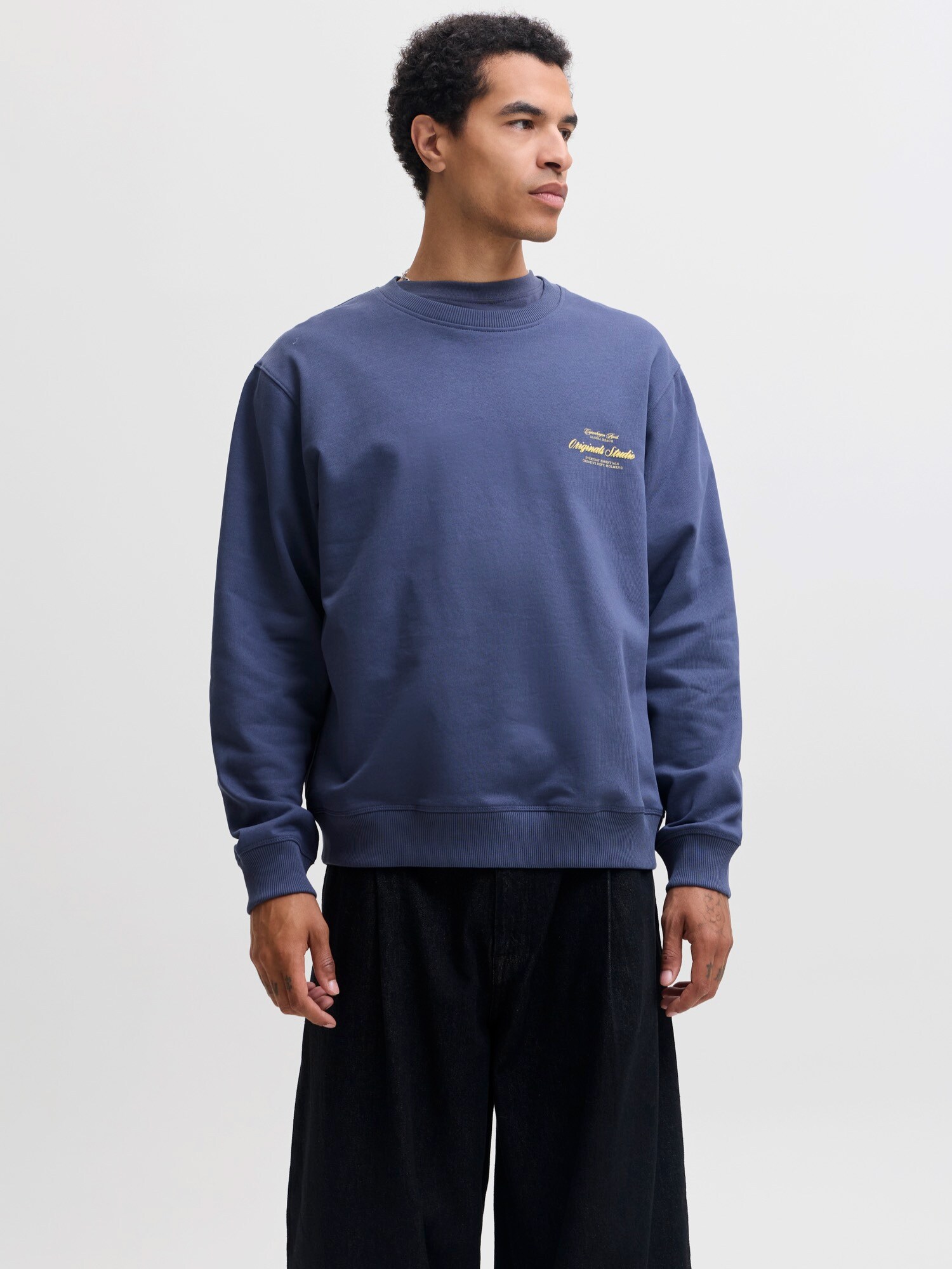 JACK & JONES Bluză de molton JORNORREBRO bleumarin / galben