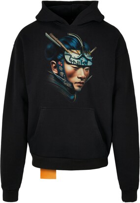 Forgotten Faces Sweatshirt ‘Hattori Hanzo’ Lichtbeige / Turquoise / Zwart / Wit